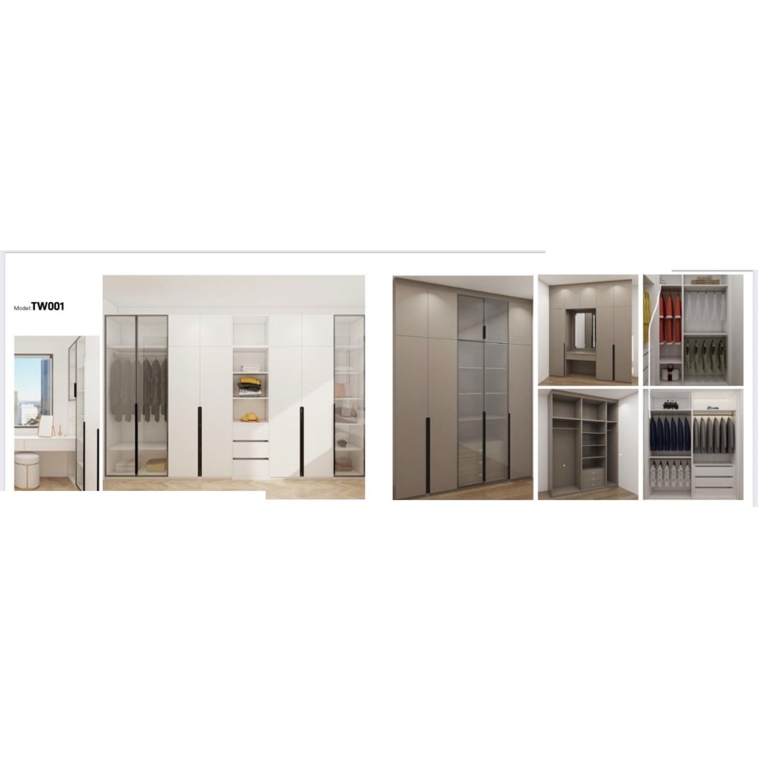 BUILD SOURCE™ Custom Closet — Milano Frosted Glass Reach-In Wardrobe TW001 — 8" x 12" Sample