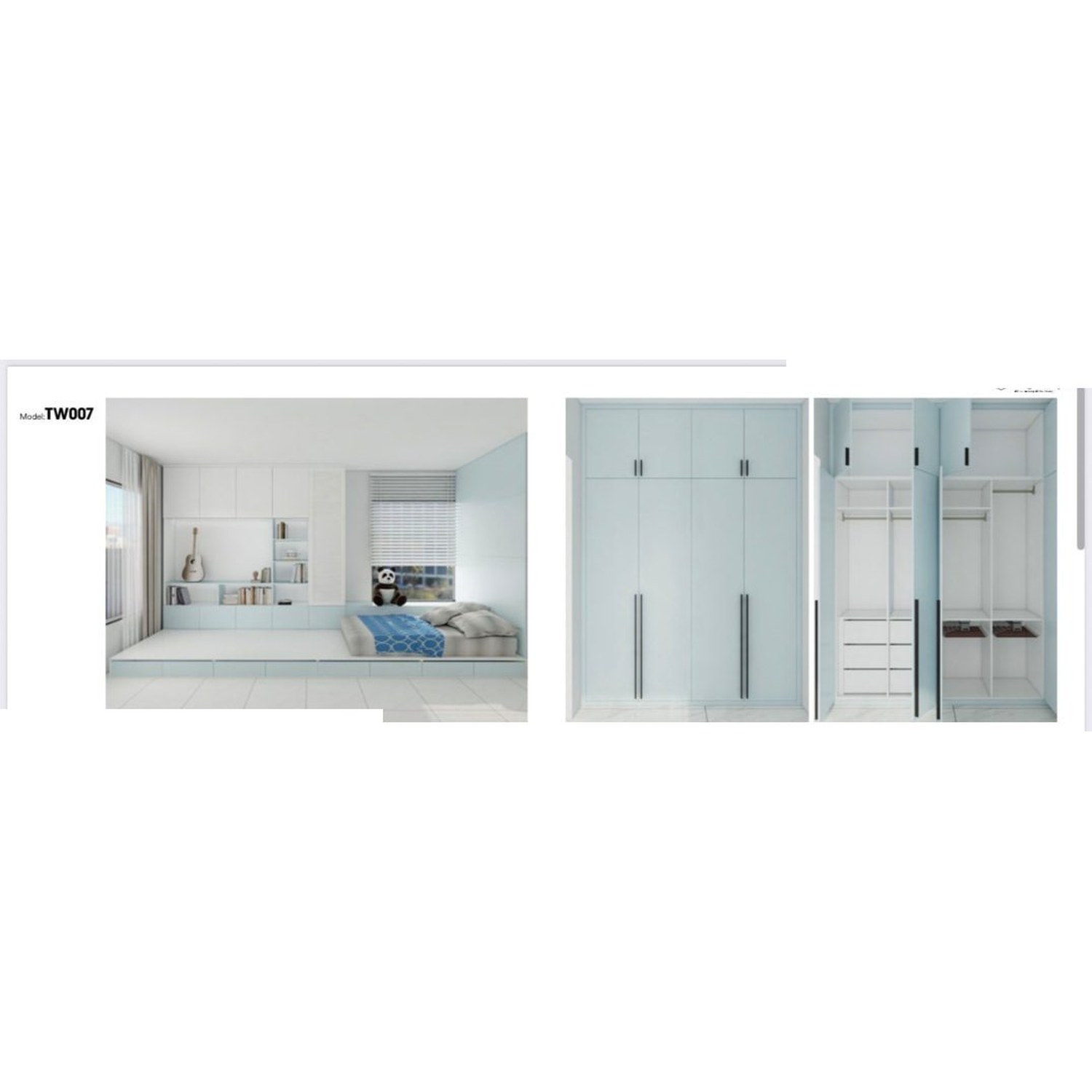BUILD SOURCE™ Custom Closet — Bluebell Kids Platform Wardrobe TW007 — 8" x 12" Sample