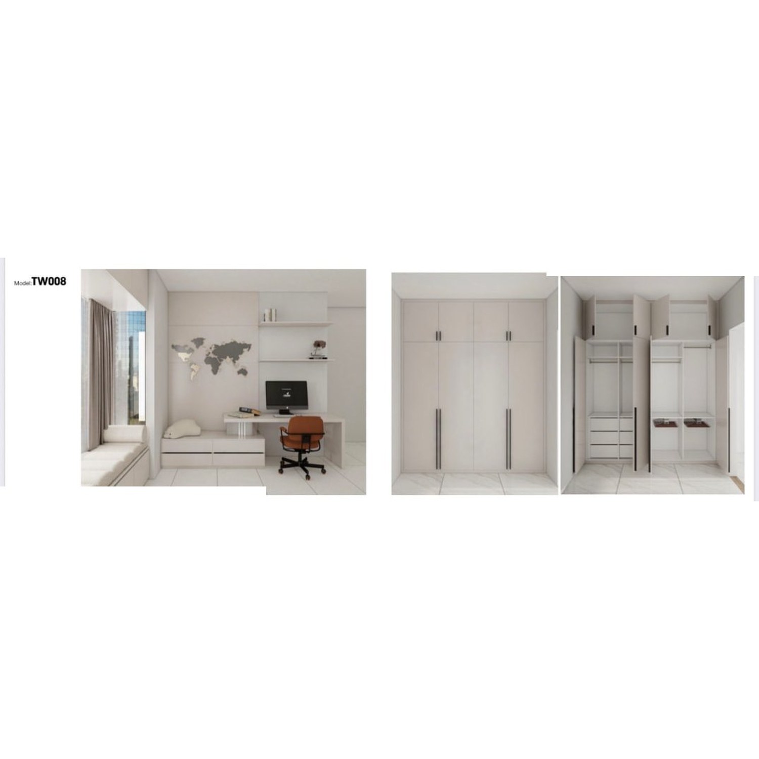 BUILD SOURCE™ Custom Closet — Scholar Study Desk Wardrobe TW008 — 8" x 12" Sample