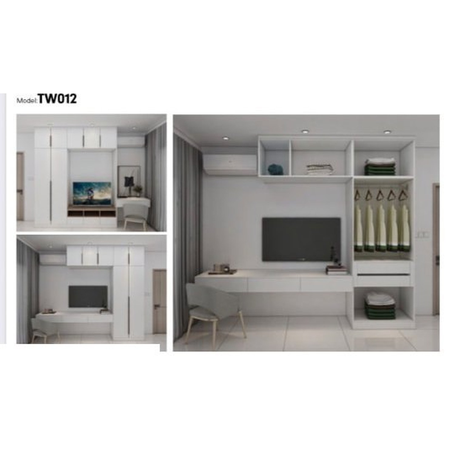 BUILD SOURCE™ Custom Closet — Vista Media Wall Wardrobe TW012 — 8" x 12" Sample
