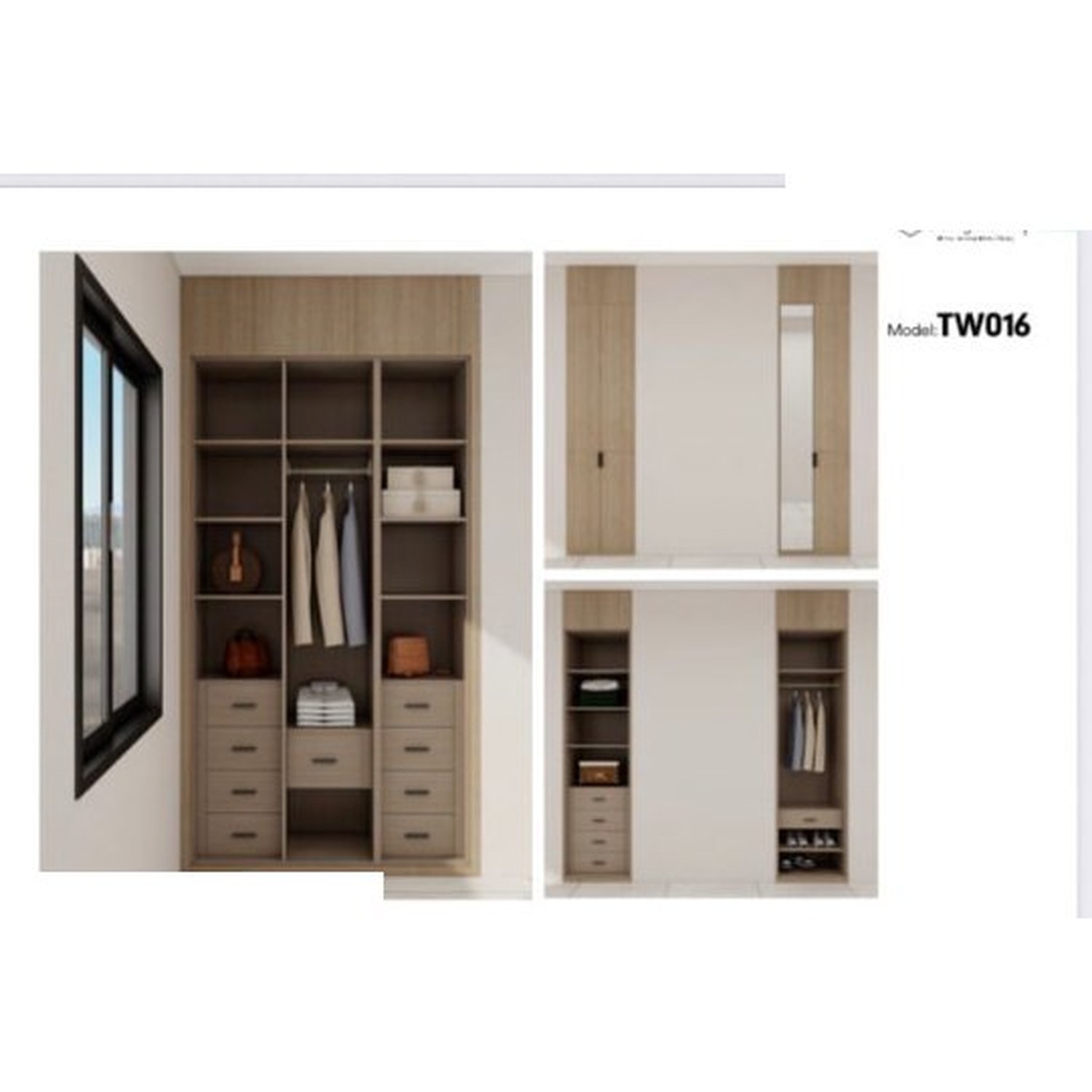 BUILD SOURCE™ Custom Closet — Bergen Light Oak Wardrobe TW016 — 8" x 12" Sample