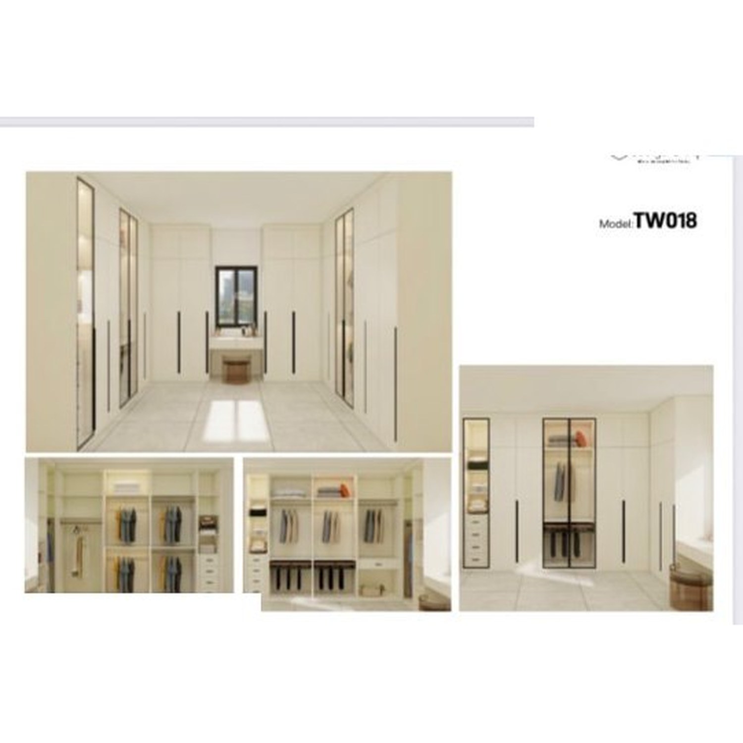 BUILD SOURCE™ Custom Closet — Grandeur Ivory Corridor Dressing Room TW018 — 8" x 12" Sample