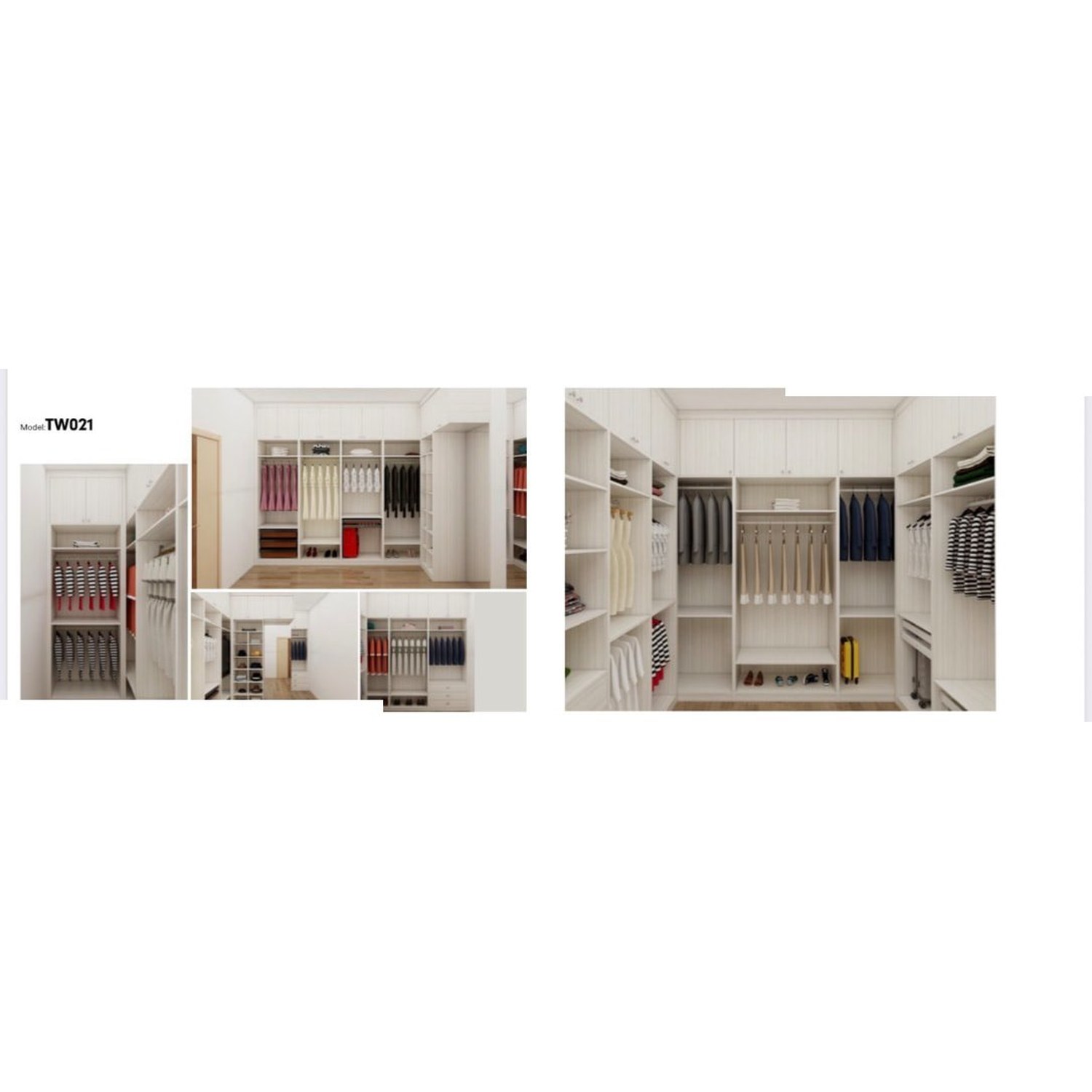 BUILD SOURCE™ Custom Closet — Bianco U-Shape Walk-In Closet TW021 — 8" x 12" Sample