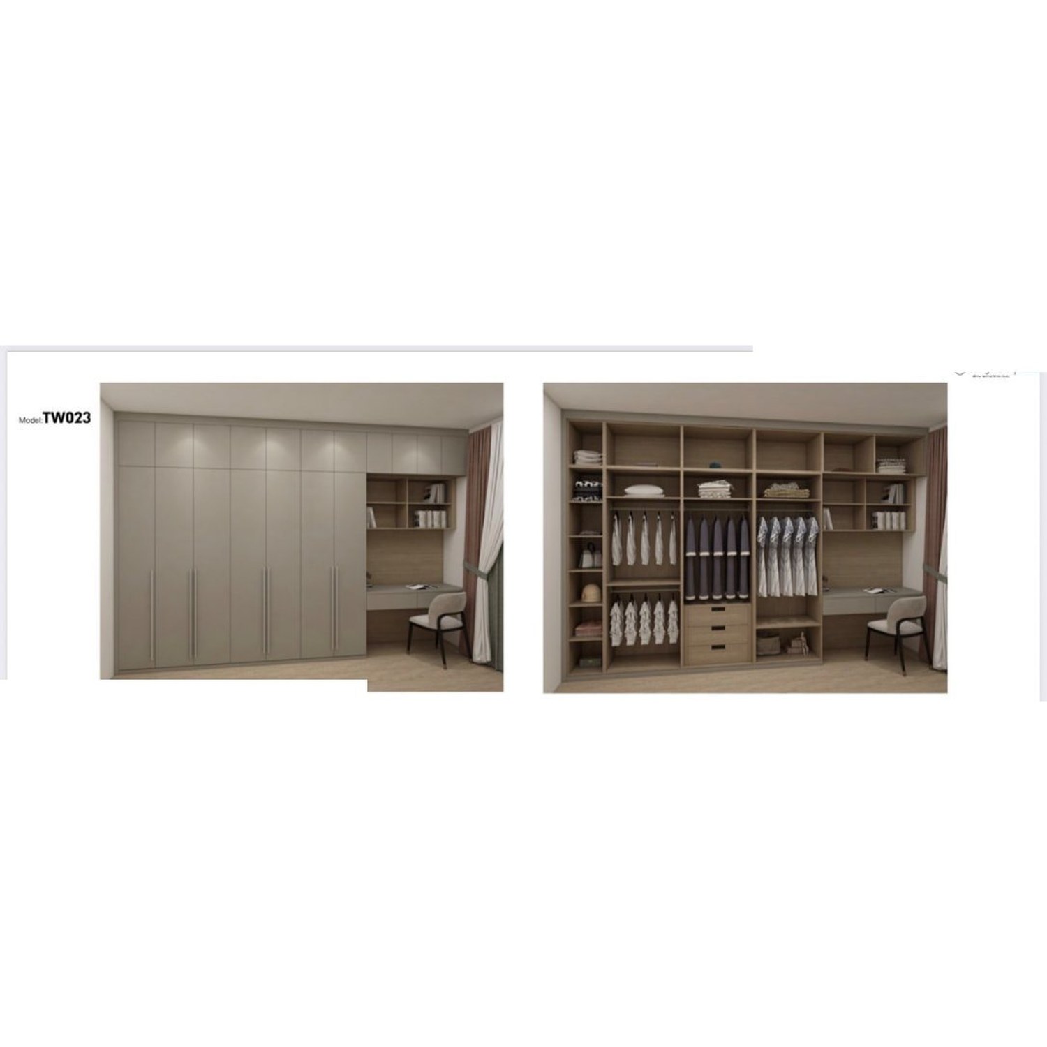 BUILD SOURCE™ Custom Closet — Studio Desk Wall Wardrobe TW023 — 8" x 12" Sample