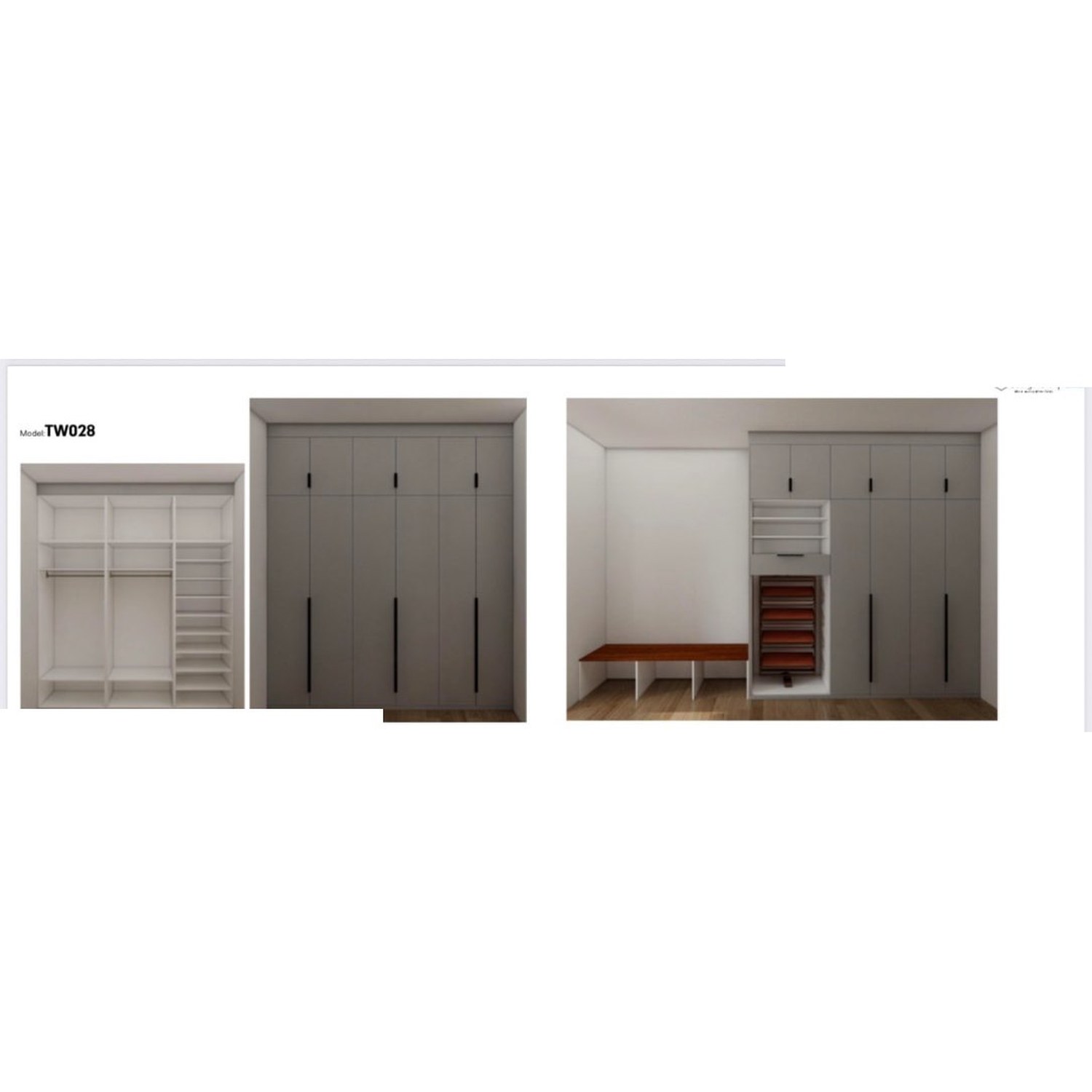 BUILD SOURCE™ Custom Closet — Granite Slab Door Wardrobe TW028 — 8" x 12" Sample
