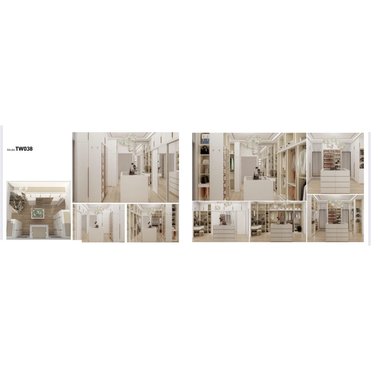 BUILD SOURCE™ Custom Closet — Provence Ivory Island Dressing Room TW038 — 8" x 12" Sample
