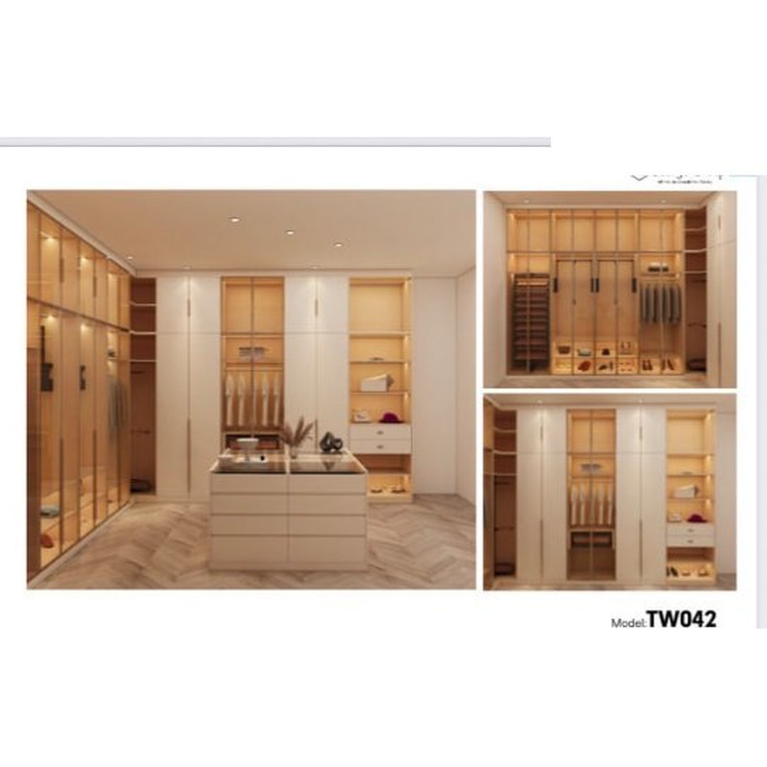 BUILD SOURCE™ Custom Closet — Amber Isle Warm Oak Island Closet TW042 — 8" x 12" Sample