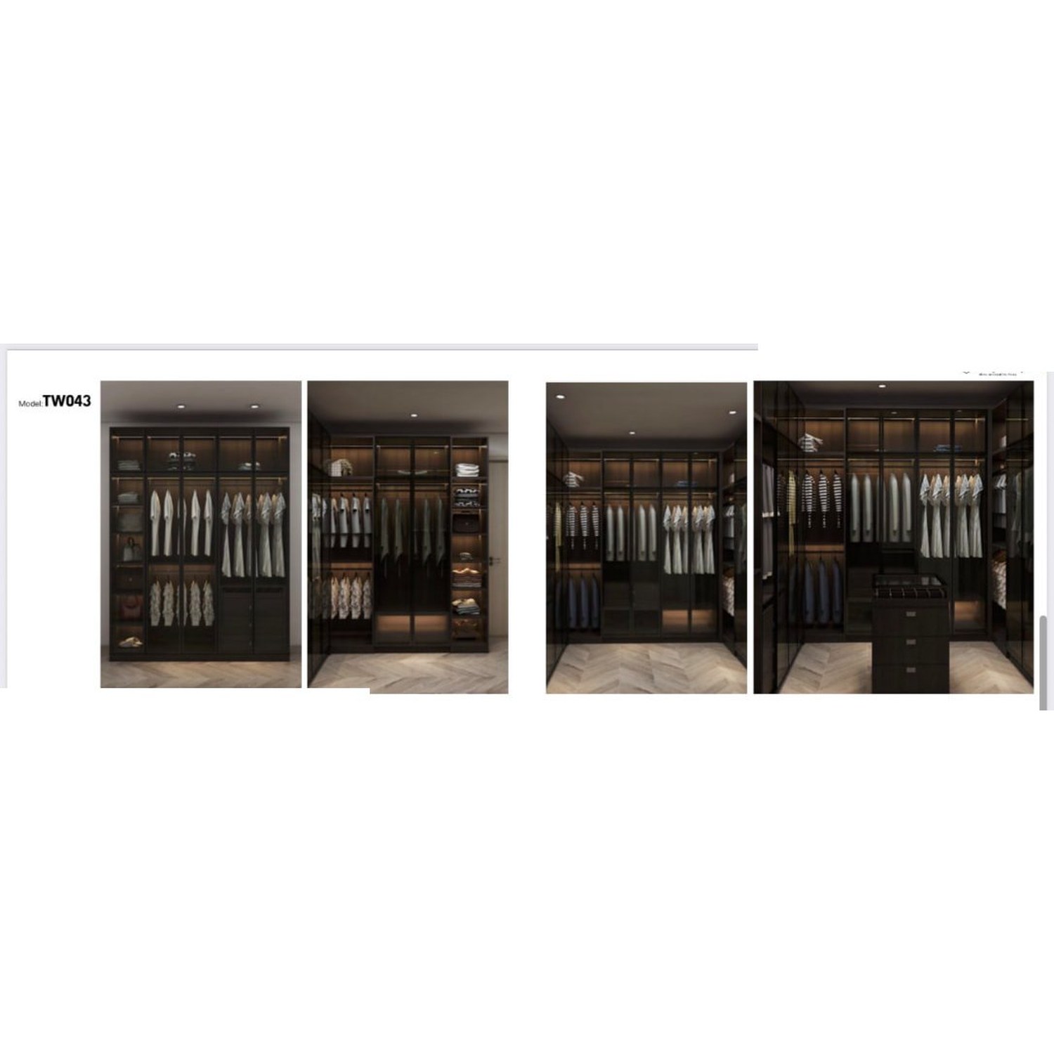 BUILD SOURCE™ Custom Closet — Espresso Framed Glass Wardrobe TW043 — 8" x 12" Sample