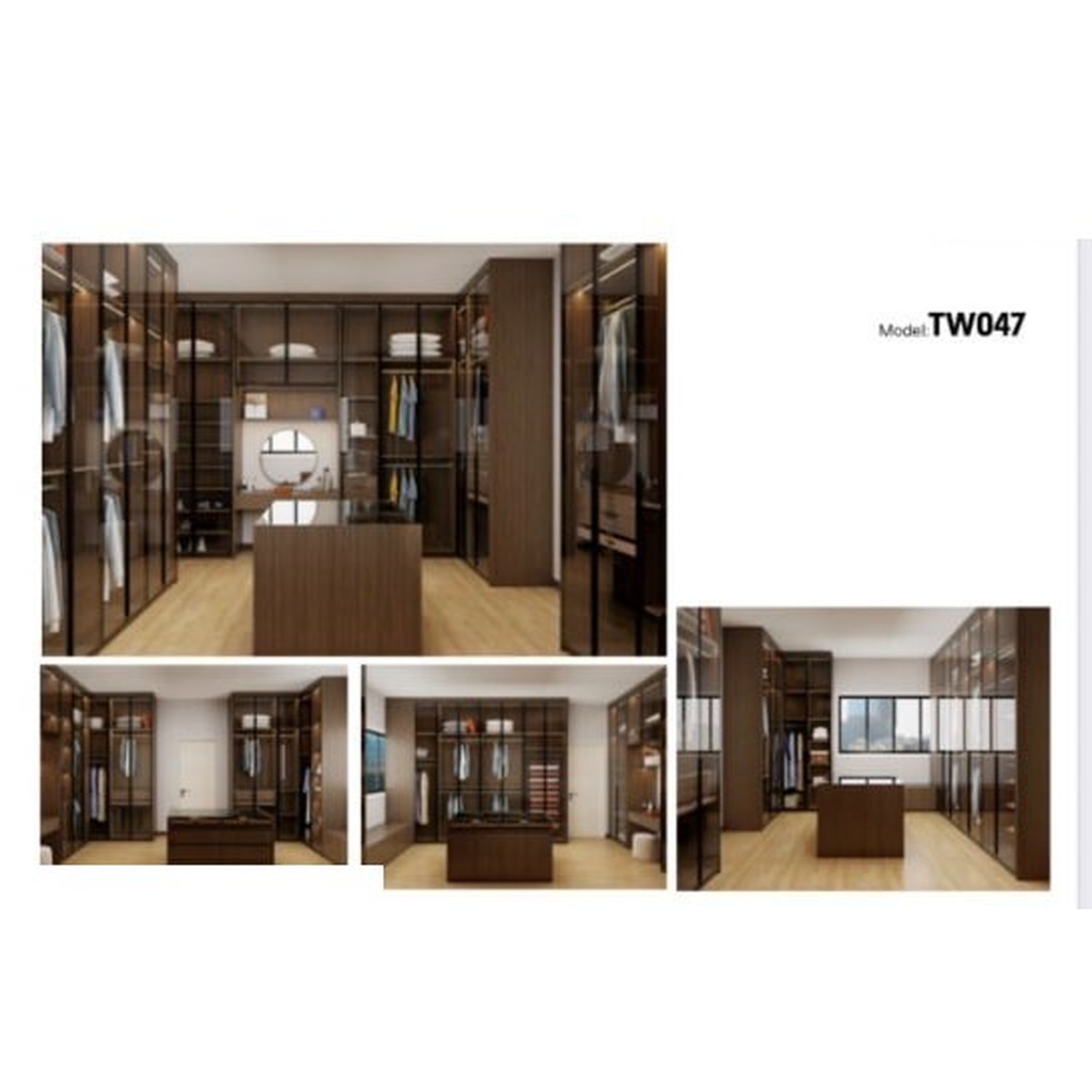 BUILD SOURCE™ Custom Closet — Brownstone Walnut Island Dressing Room TW047 — 8" x 12" Sample