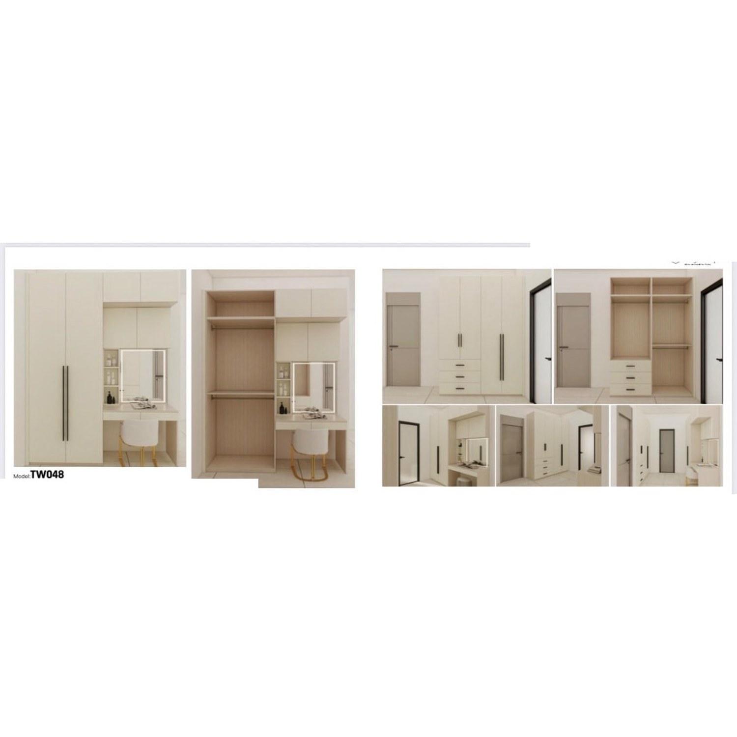 BUILD SOURCE™ Custom Closet — Glamour Mirror Vanity Wardrobe TW048 — 8" x 12" Sample