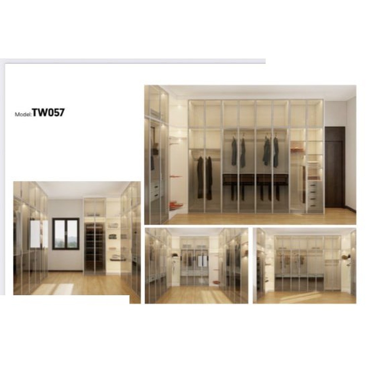 BUILD SOURCE™ Custom Closet — Cristallo Champagne Glass Walk-In TW057 — 8" x 12" Sample