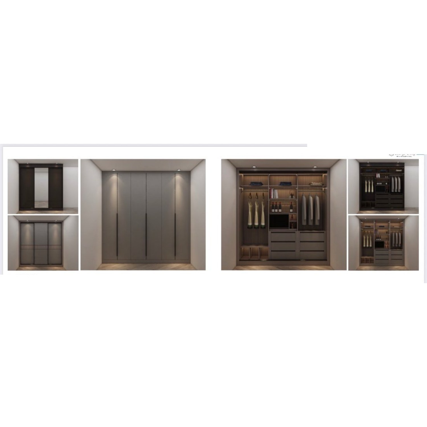 BUILD SOURCE™ Custom Closet — Slate Handleless Slab Wardrobe TW059 — 8" x 12" Sample