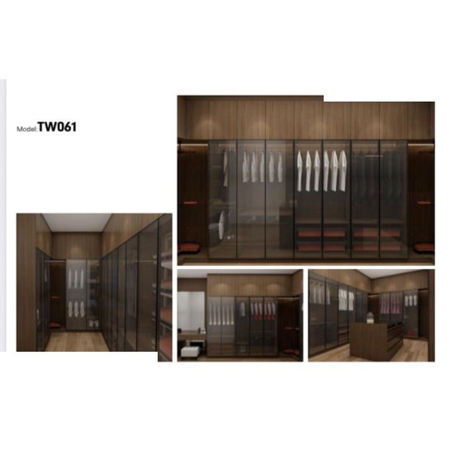BUILD SOURCE™ Custom Closet — Smoke Tinted Glass Gallery Closet TW061 — 8" x 12" Sample