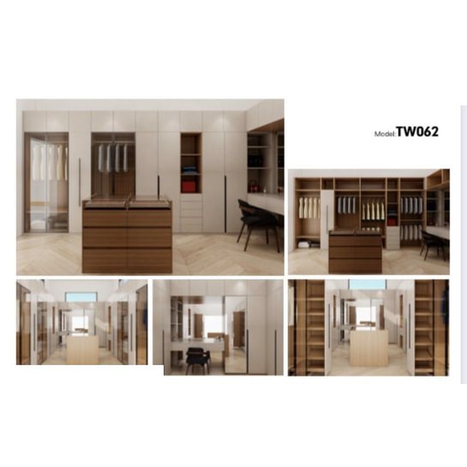 BUILD SOURCE™ Custom Closet — Executive Walnut Island and Desk Closet TW062 — 8" x 12" Sample
