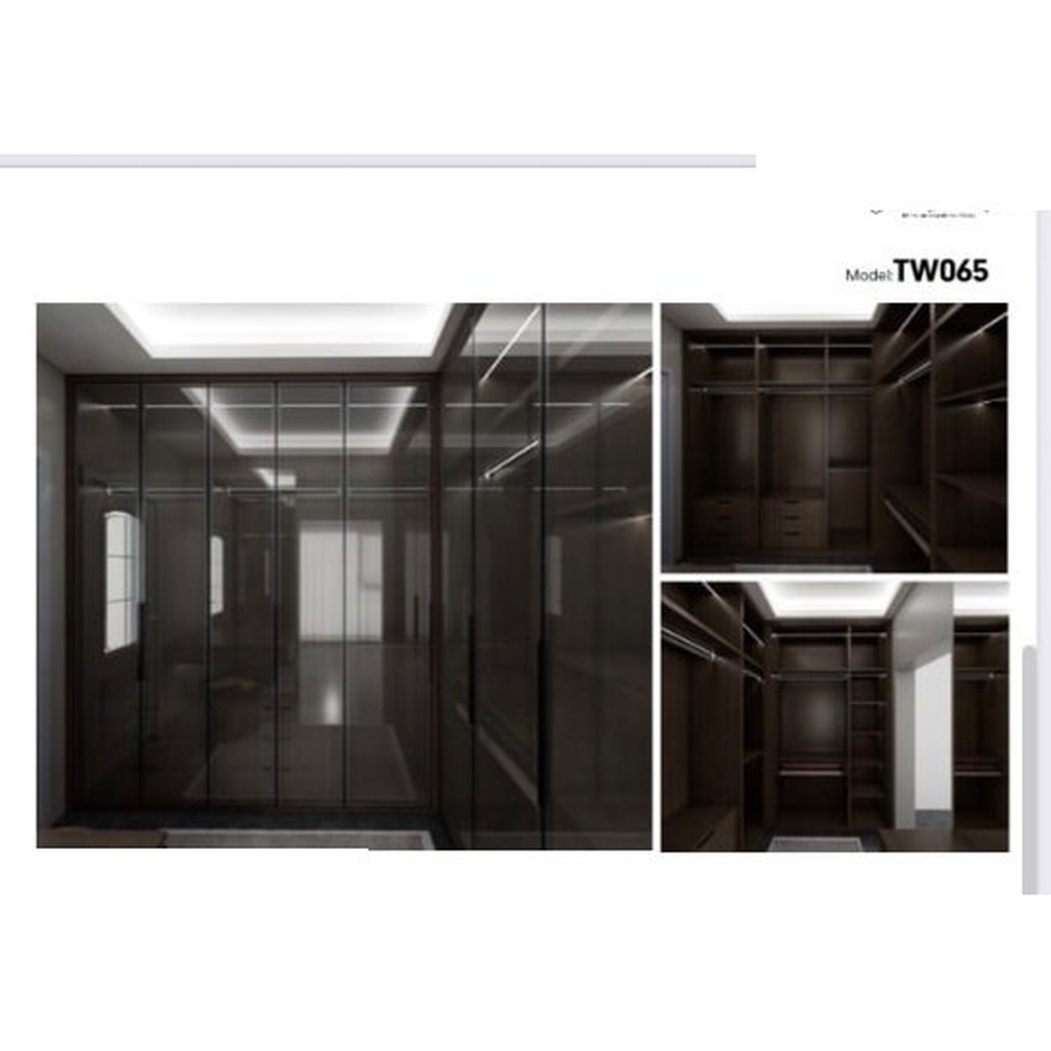 BUILD SOURCE™ Custom Closet — Eclipse Mirror Glass Walk-In Closet TW065 — 8" x 12" Sample