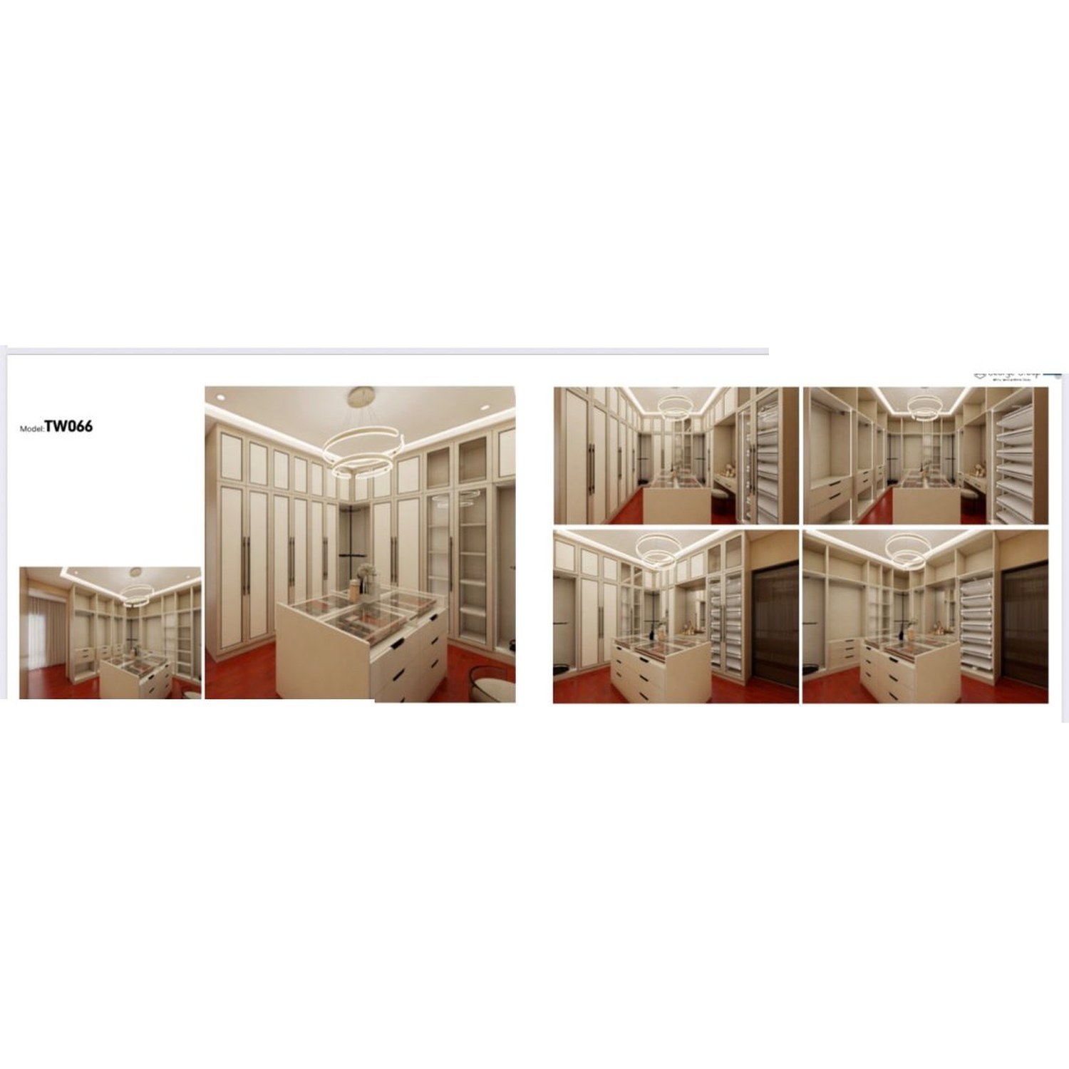 BUILD SOURCE™ Custom Closet — Chandelier Classic Island Dressing Room TW066 — 8" x 12" Sample