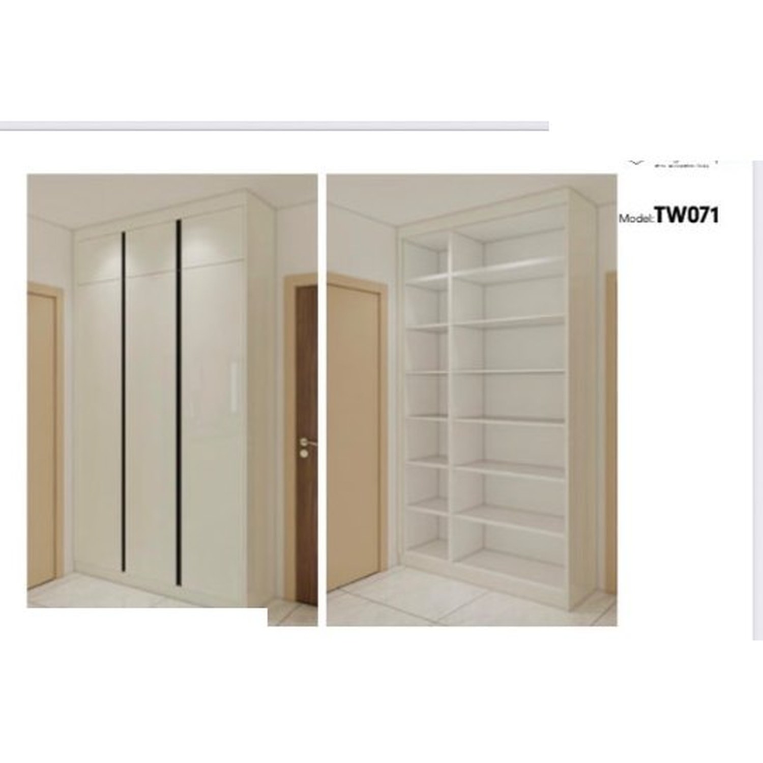 BUILD SOURCE™ Custom Closet — Vanilla Slim Tower Wardrobe TW071 — 8" x 12" Sample