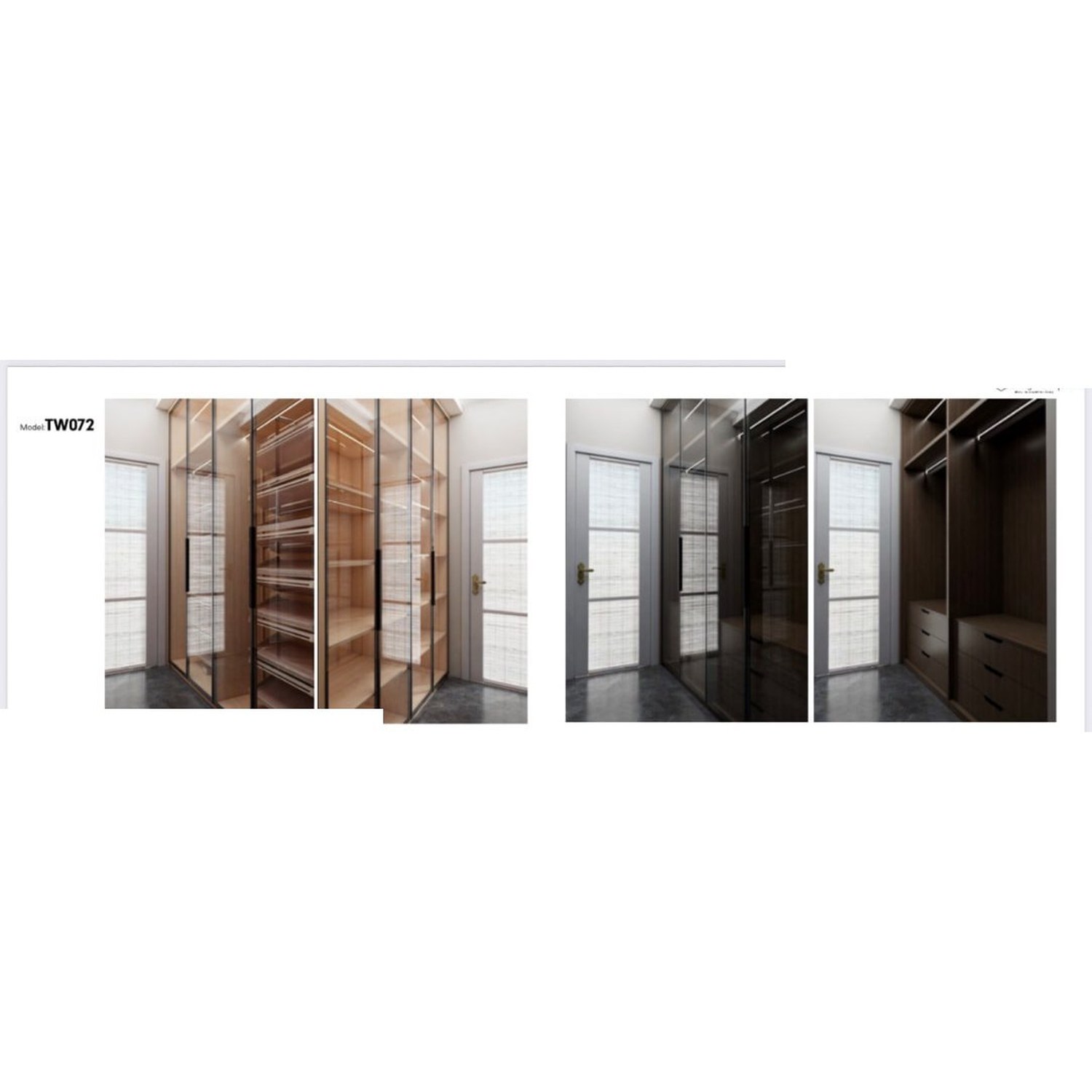 BUILD SOURCE™ Custom Closet — Copperfield Amber Glass Display Wardrobe TW072 — 8" x 12" Sample