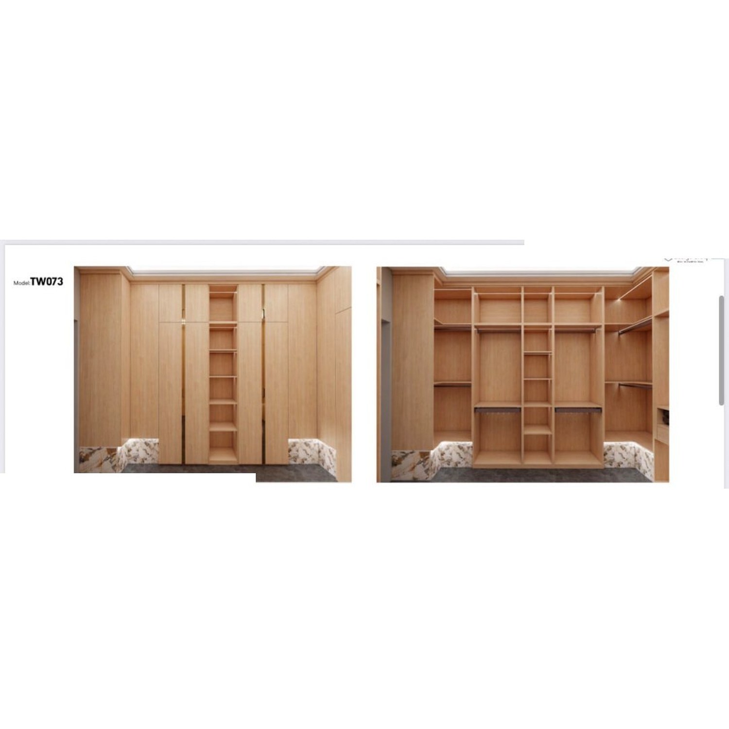 BUILD SOURCE™ Custom Closet — Marbleline Oak and Marble Walk-In TW073 — 8" x 12" Sample