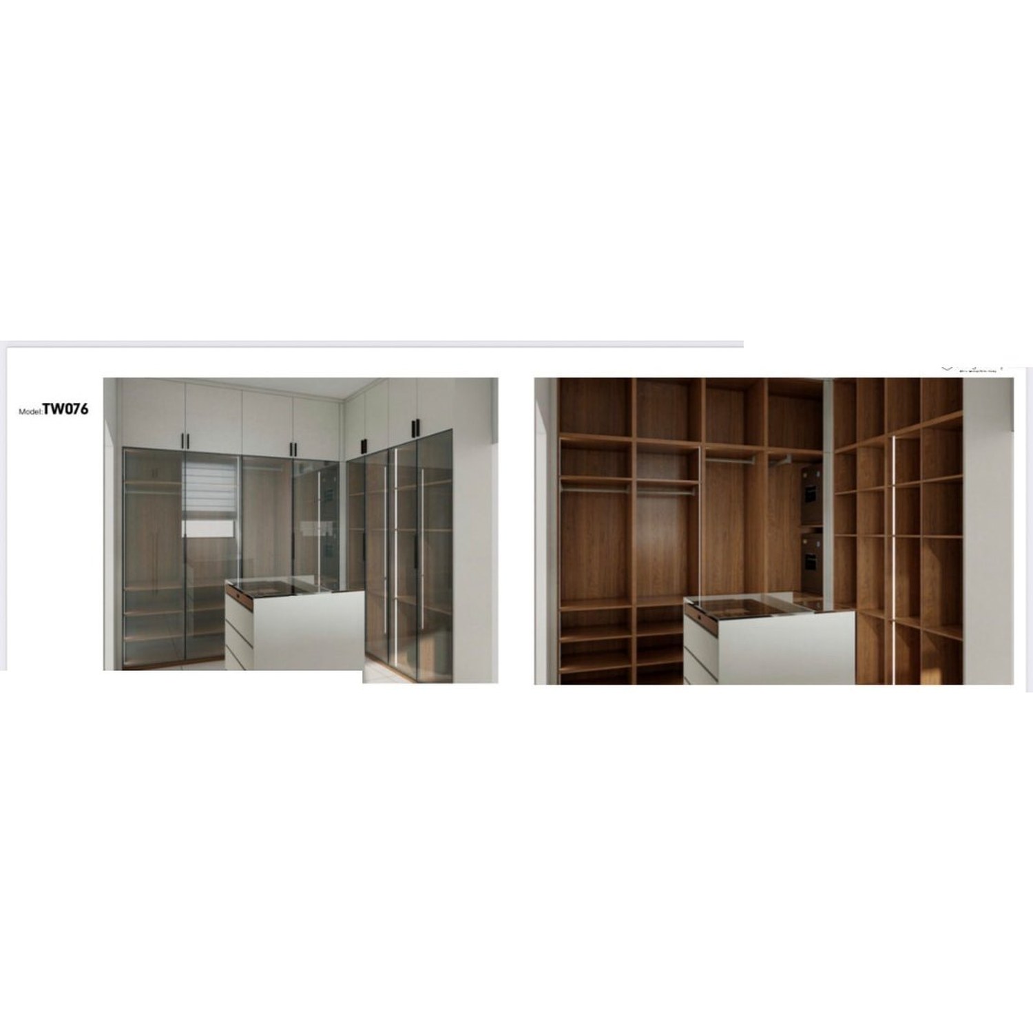 BUILD SOURCE™ Custom Closet — Panorama Smoked Glass Island Closet TW076 — 8" x 12" Sample