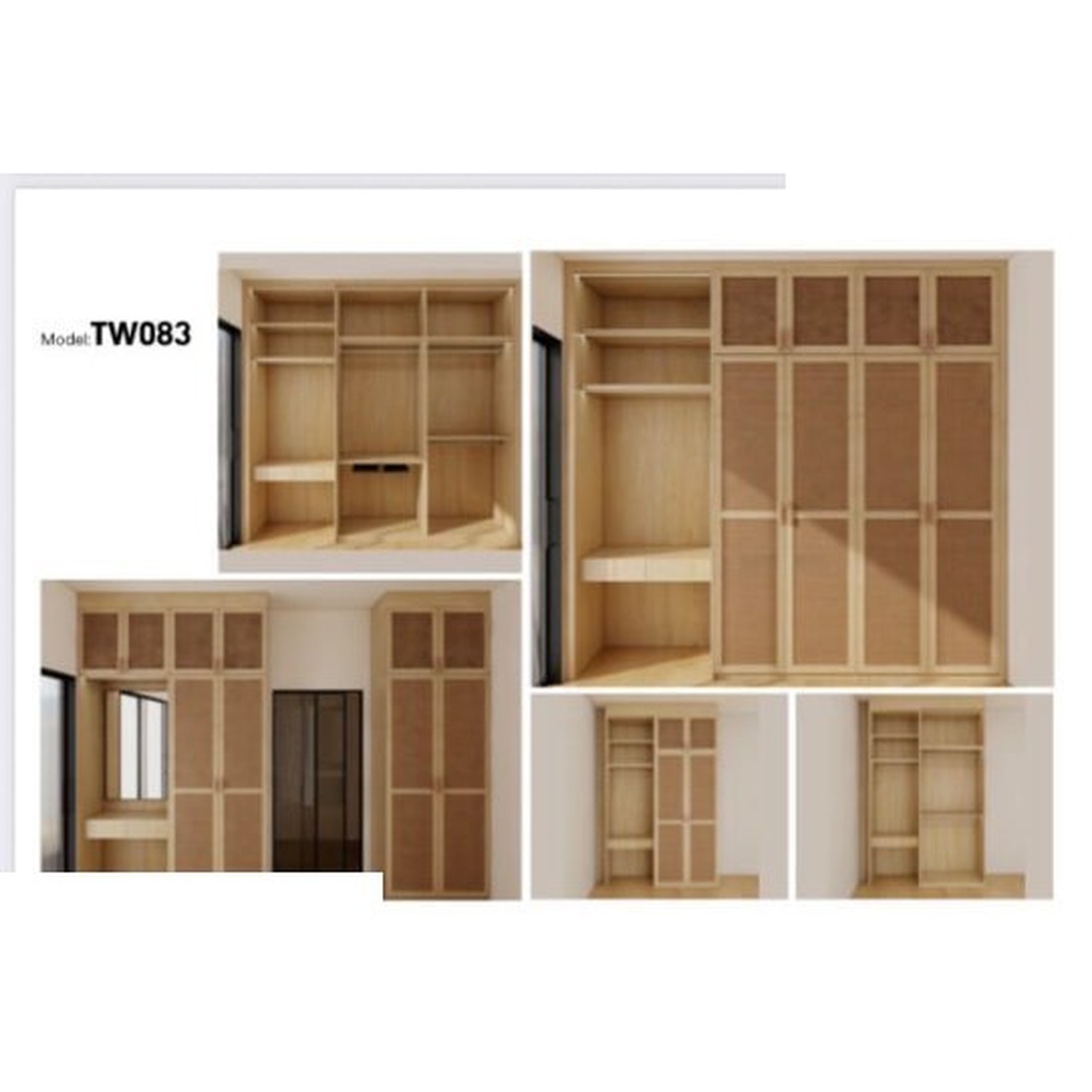 BUILD SOURCE™ Custom Closet — Birchgrove Grid Panel Wardrobe TW083 — 8" x 12" Sample