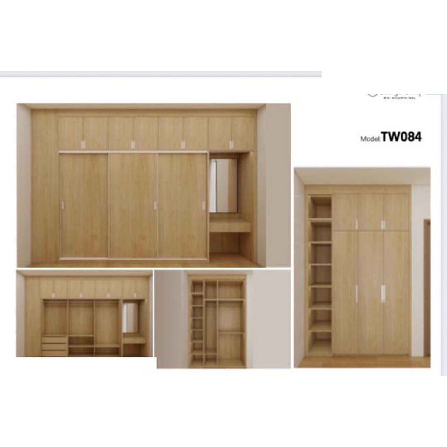 BUILD SOURCE™ Custom Closet — Maplecrest Mirror Door Wardrobe TW084 — 8" x 12" Sample