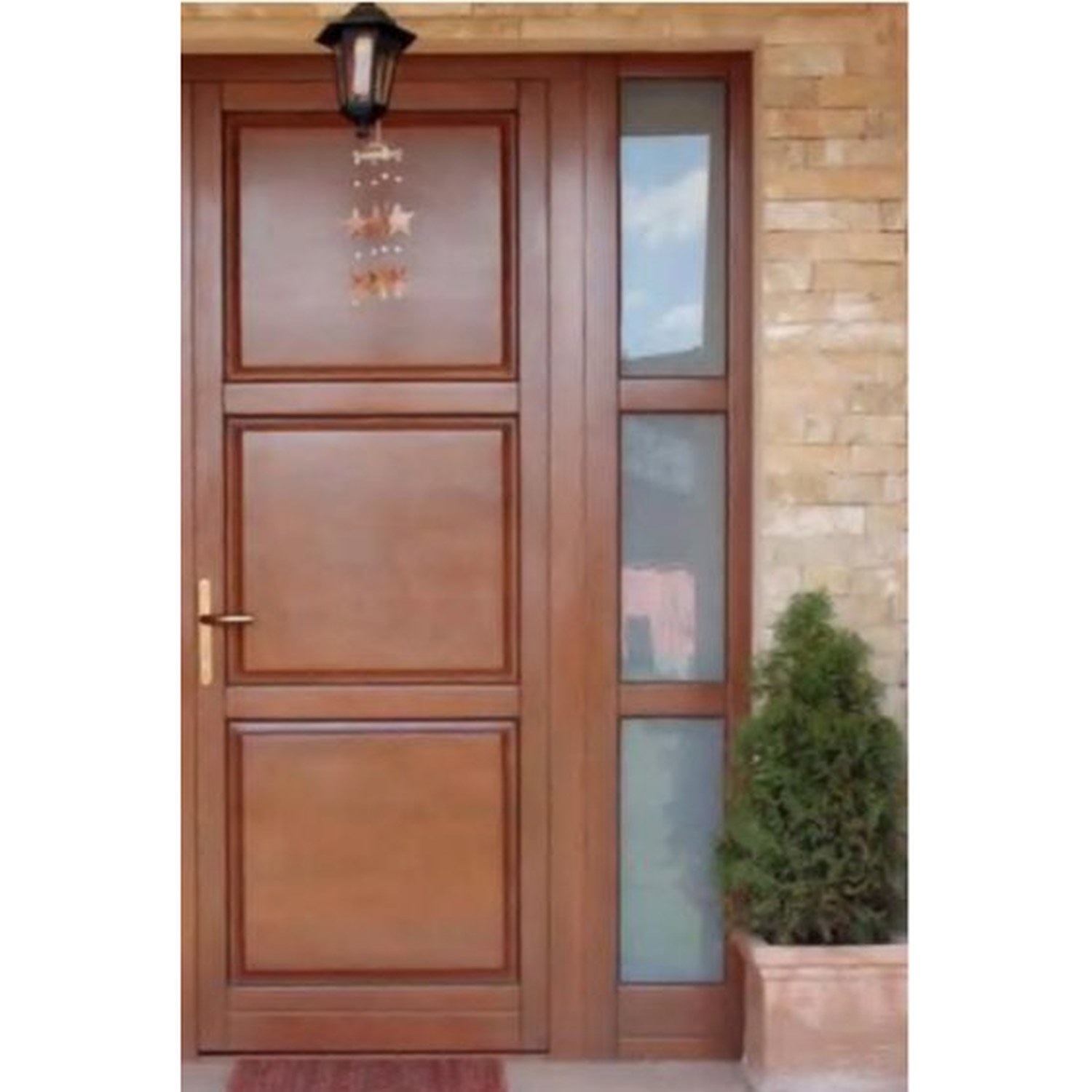 BUILD SOURCE™ Contemporary Three Panel Mahogany Door with Sidelite EA-0003 — 8" x 12" Sample