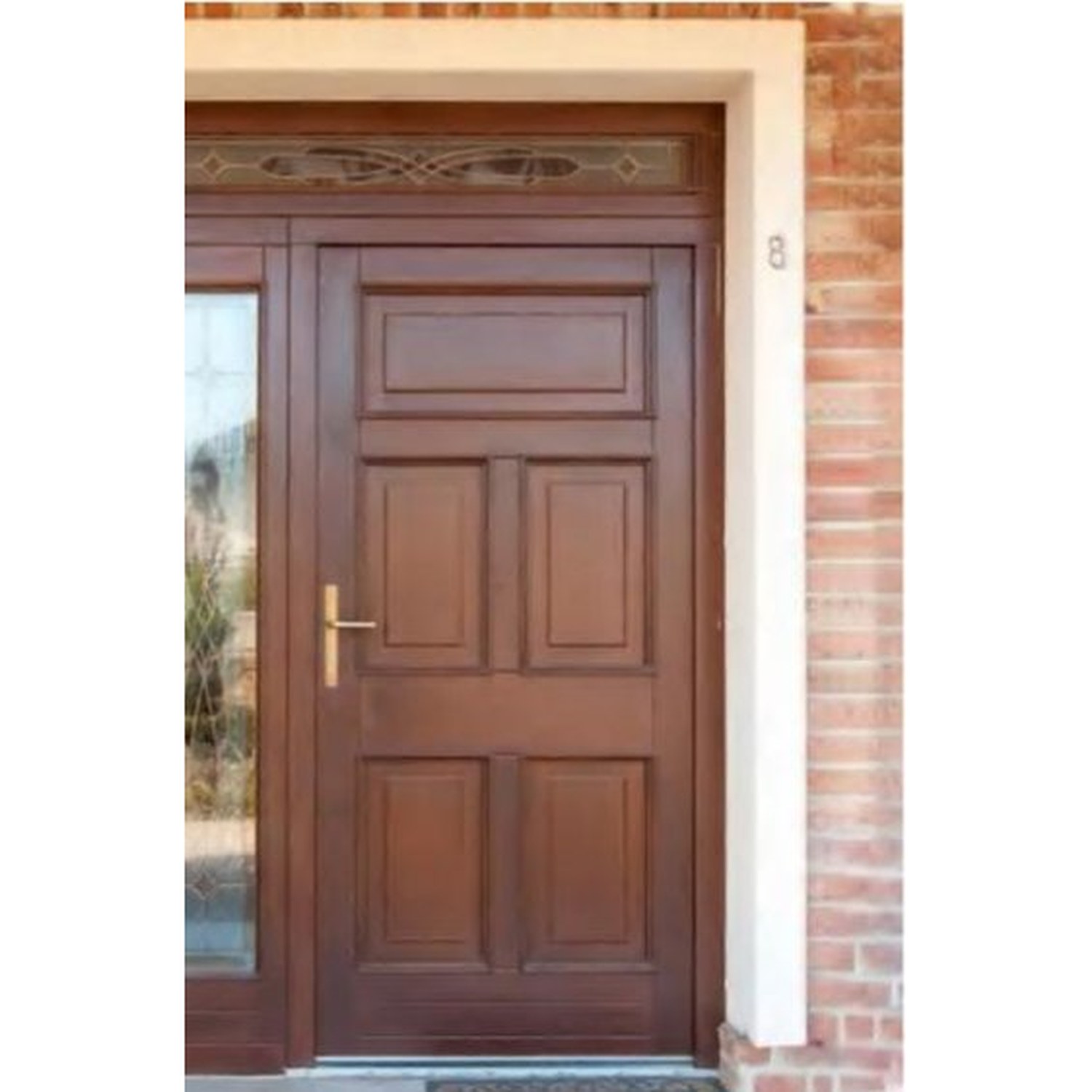 BUILD SOURCE™ Traditional Walnut Five Panel Door with Transom EA-0004 — 8" x 12" Sample
