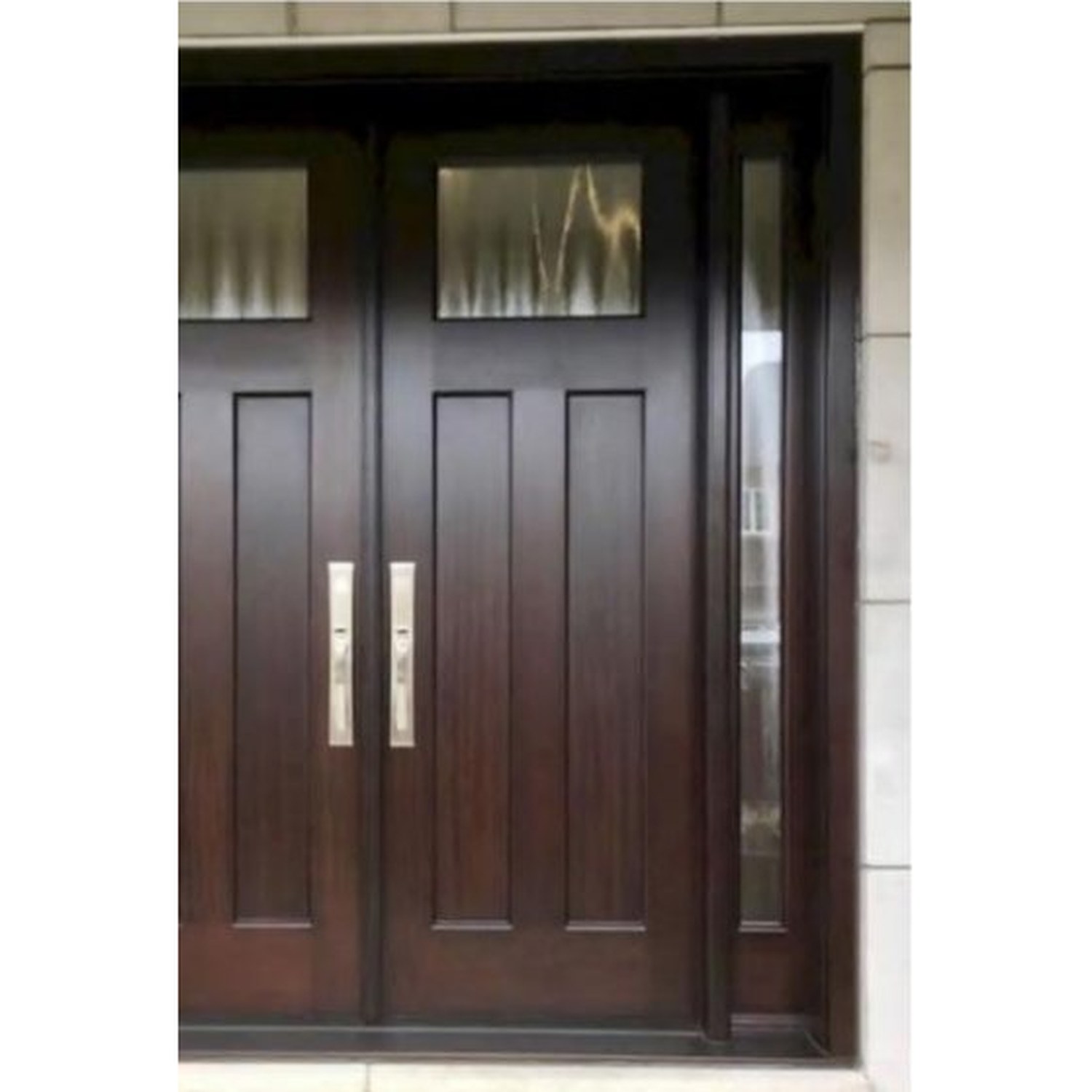 BUILD SOURCE™ Modern Craftsman Dark Walnut Double Entry Door EA-0007 — 8" x 12" Sample
