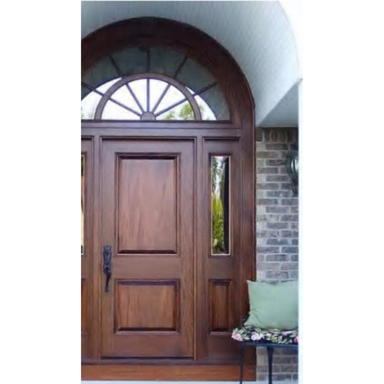 BUILD SOURCE™ Traditional Walnut Entry Door with Arch Transom EA-0013 — 8" x 12" Sample