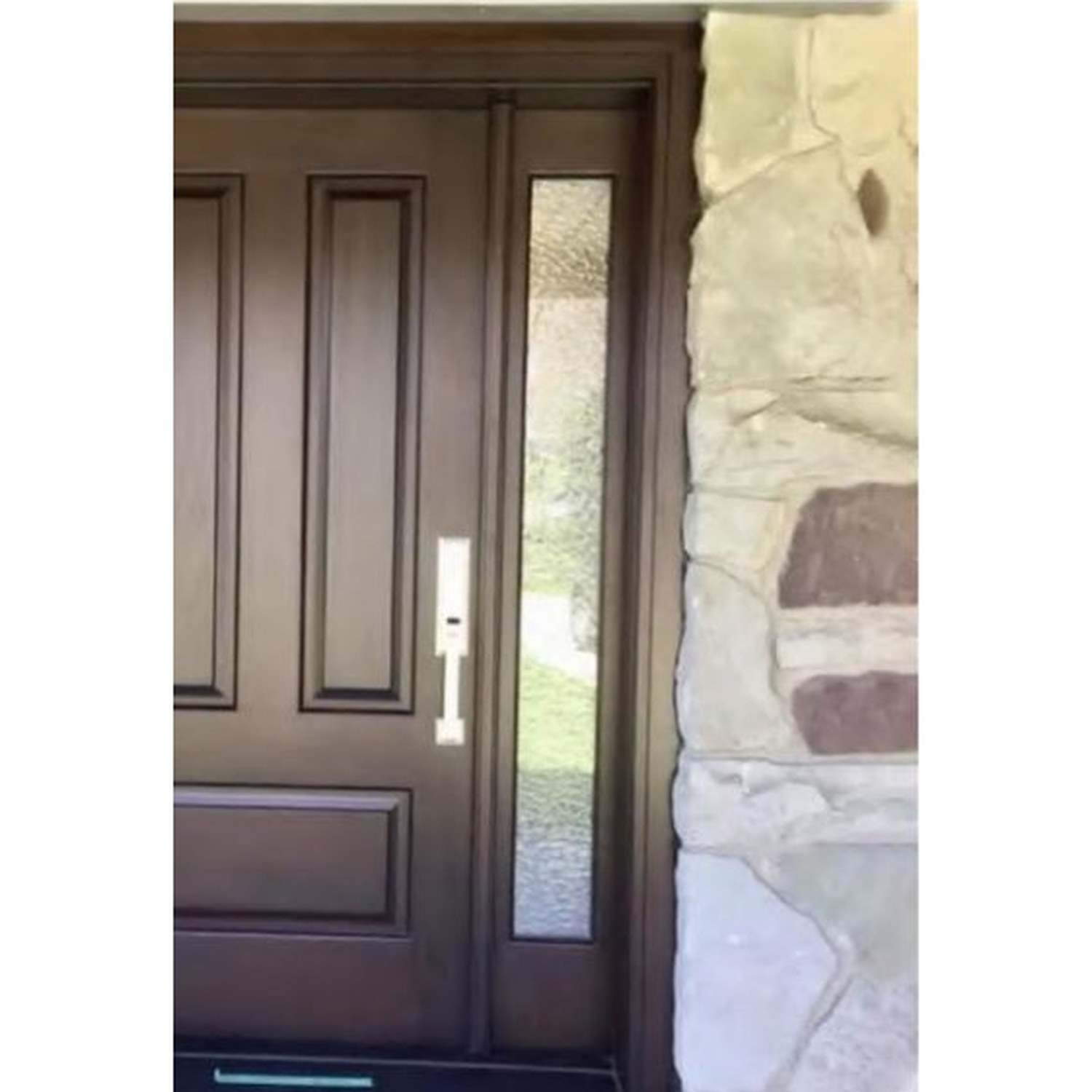 BUILD SOURCE™ Contemporary Espresso Wood Entry Door with Sidelite EA-0017 — 8" x 12" Sample