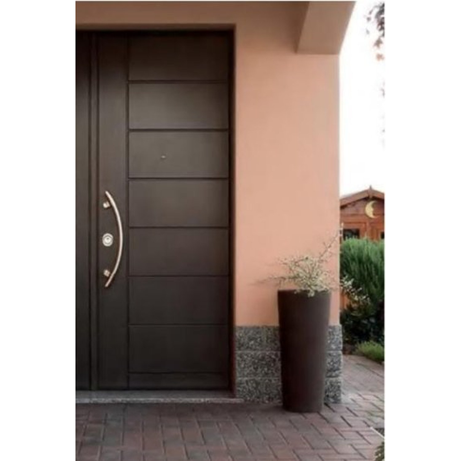BUILD SOURCE™ Modern Horizontal Plank Dark Bronze Entry Door EA-0018 — 8" x 12" Sample