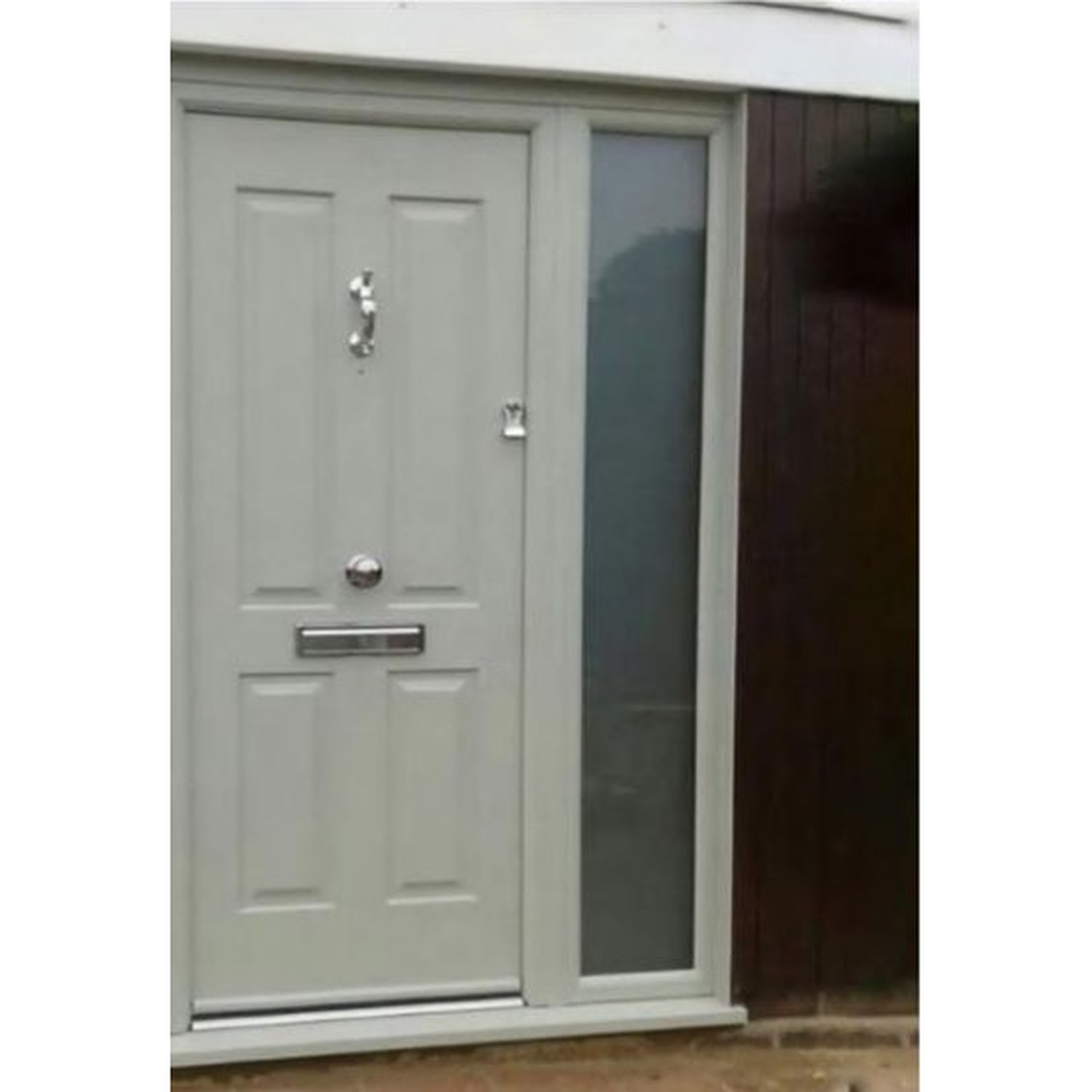 BUILD SOURCE™ Modern Traditional Light Grey Door with Sidelite EA-0021 — 8" x 12" Sample