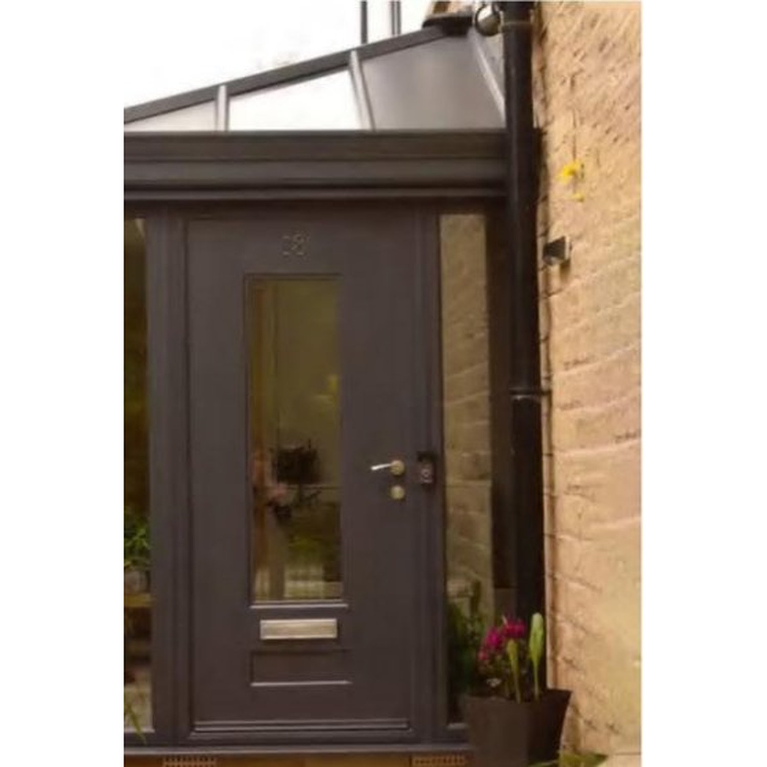 BUILD SOURCE™ Contemporary Charcoal Grey Door with Glass Insert EA-0022 — 8" x 12" Sample