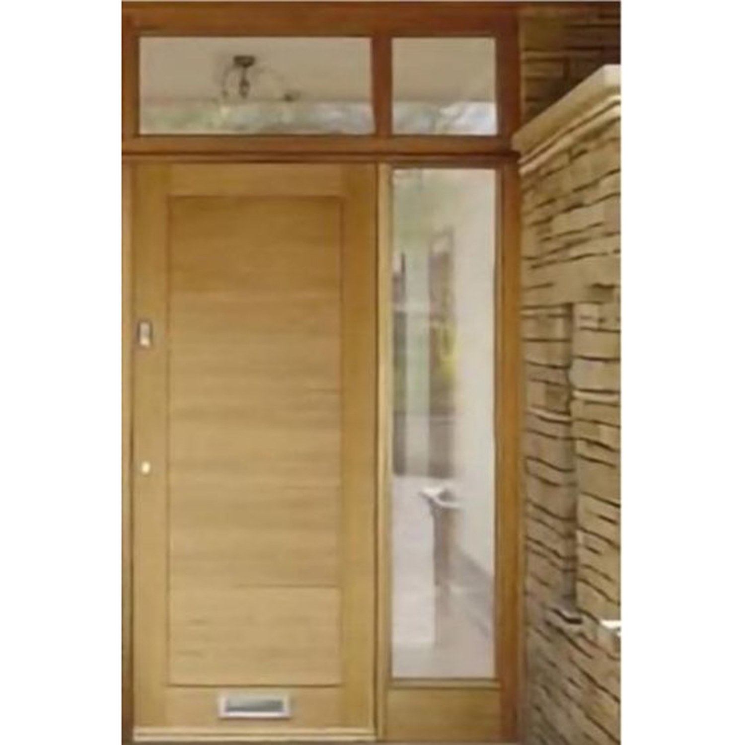 BUILD SOURCE™ Modern Natural Oak Front Door with Sidelite EA-0023 — 8" x 12" Sample