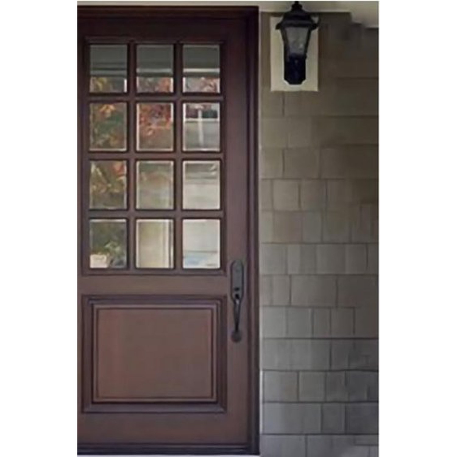 BUILD SOURCE™ Traditional Dark Walnut 12 Lite Glass Entry Door EA-0027 — 8" x 12" Sample