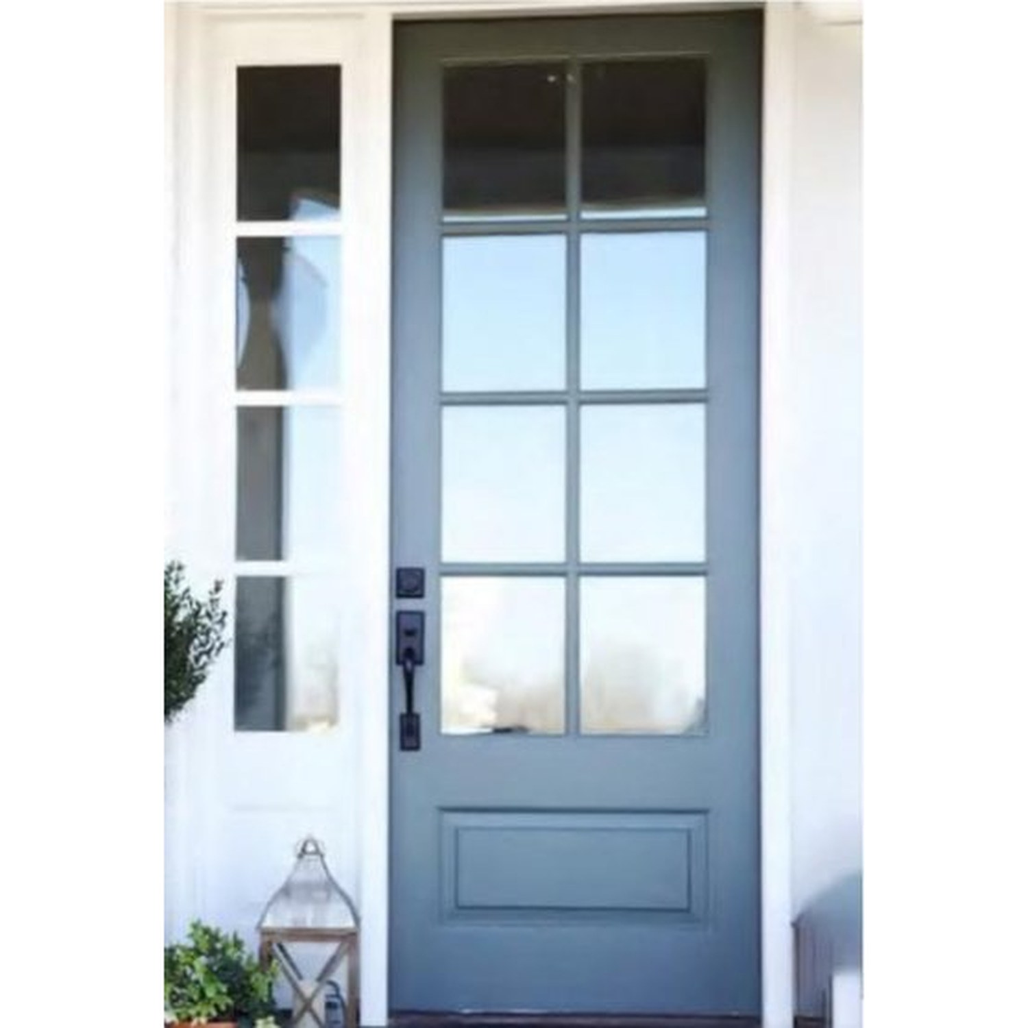 BUILD SOURCE™ Farmhouse Slate Blue 8 Lite Glass Entry Door EA-0029 — 8" x 12" Sample