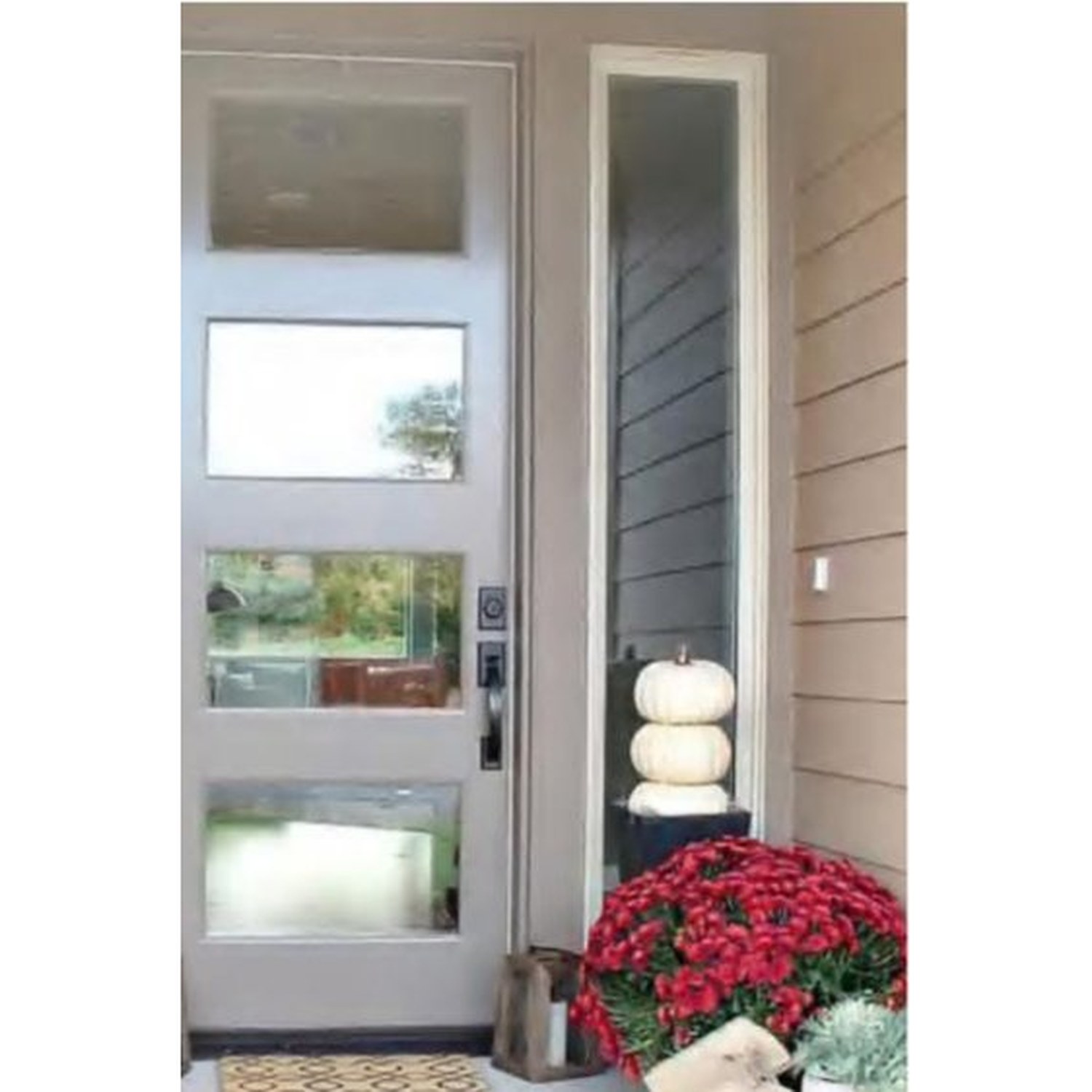 BUILD SOURCE™ Contemporary Taupe Four Lite Glass Entry Door EA-0035 — 8" x 12" Sample
