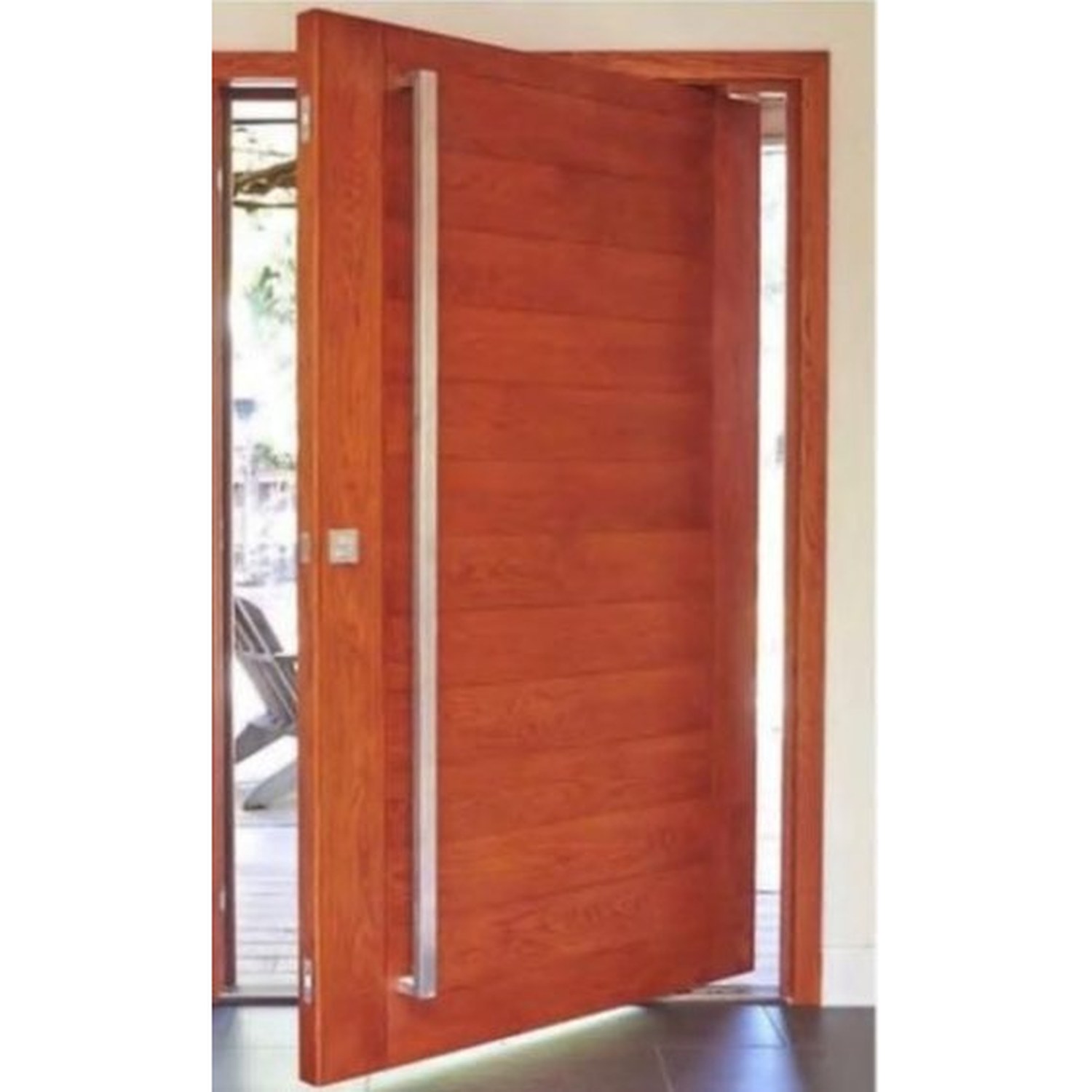 BUILD SOURCE™ Modern Natural Oak Horizontal Plank Pivot Door EA-0041 — 8" x 12" Sample