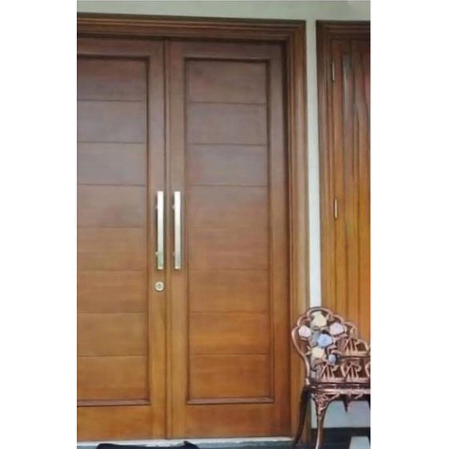 BUILD SOURCE™ Modern Oak Horizontal Plank Double Entry Door EA-0044 — 8" x 12" Sample