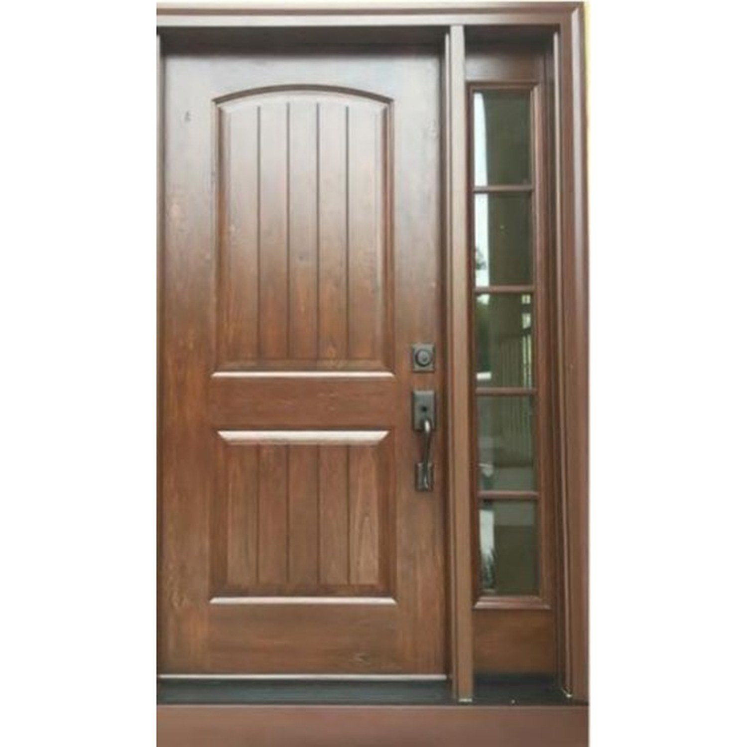 BUILD SOURCE™ Craftsman Dark Walnut Plank Door Sidelite EA-0046 — 8" x 12" Sample
