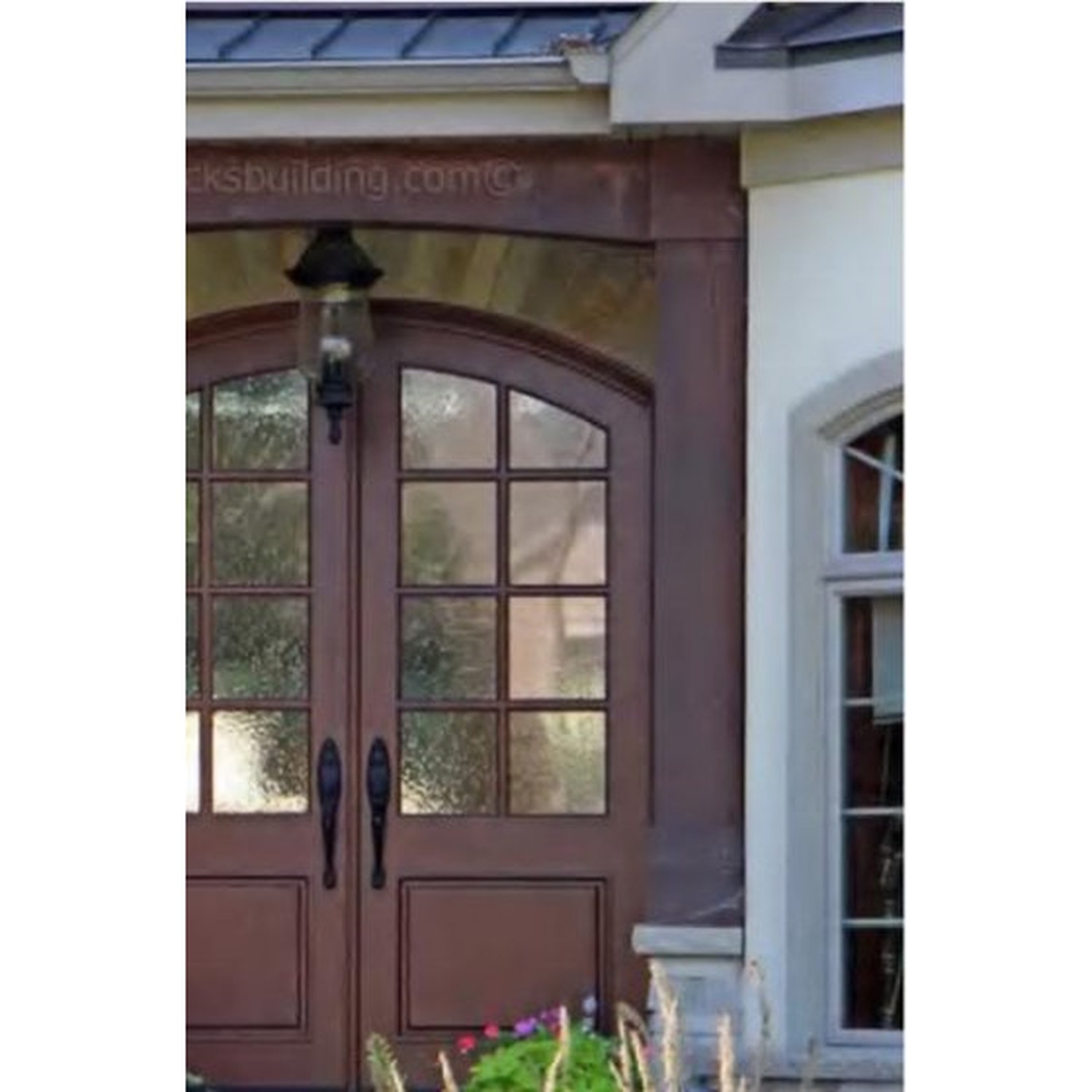 BUILD SOURCE™ Craftsman Arched Glass Double Entry Door EA-0048 — 8" x 12" Sample