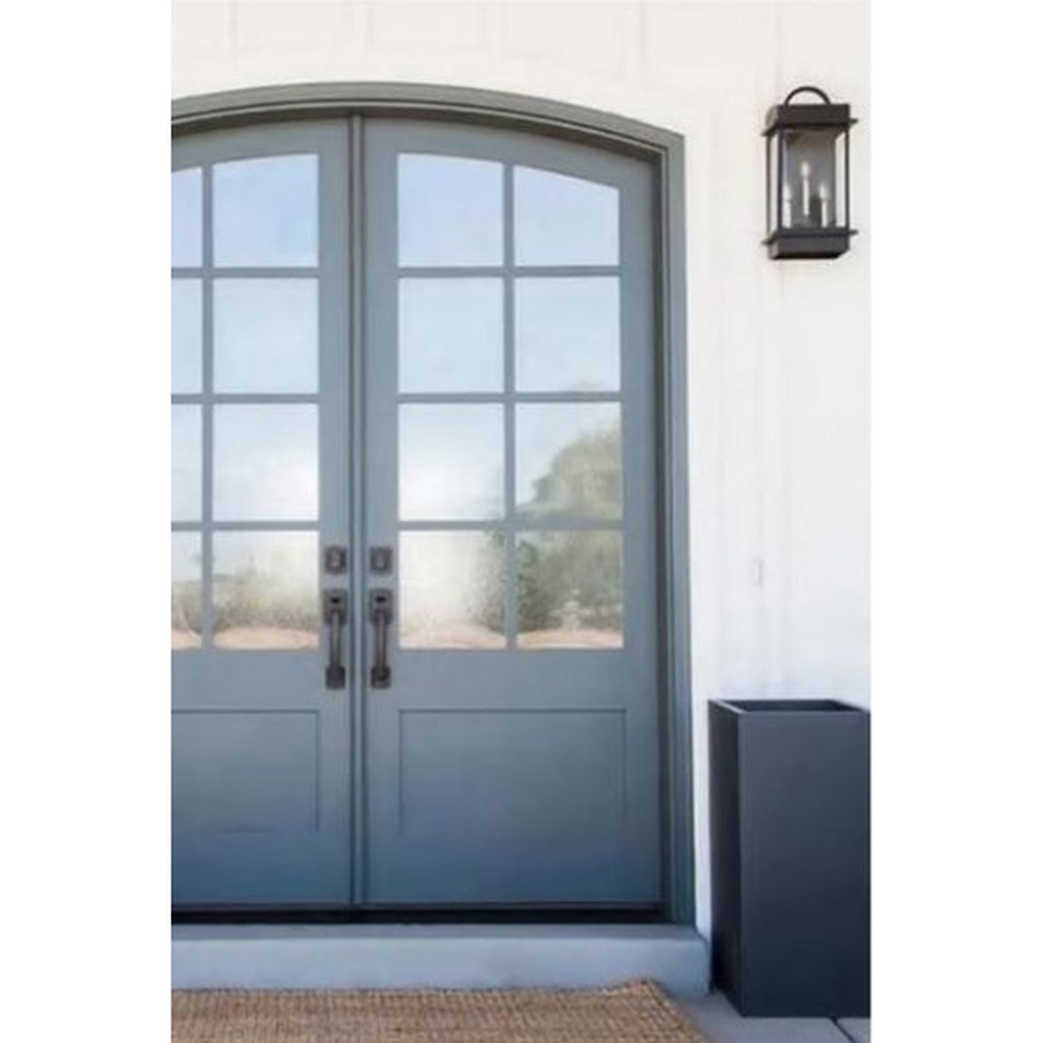 BUILD SOURCE™ Contemporary Arched Slate Blue Double Entry Doors EA-0050 — 8" x 12" Sample