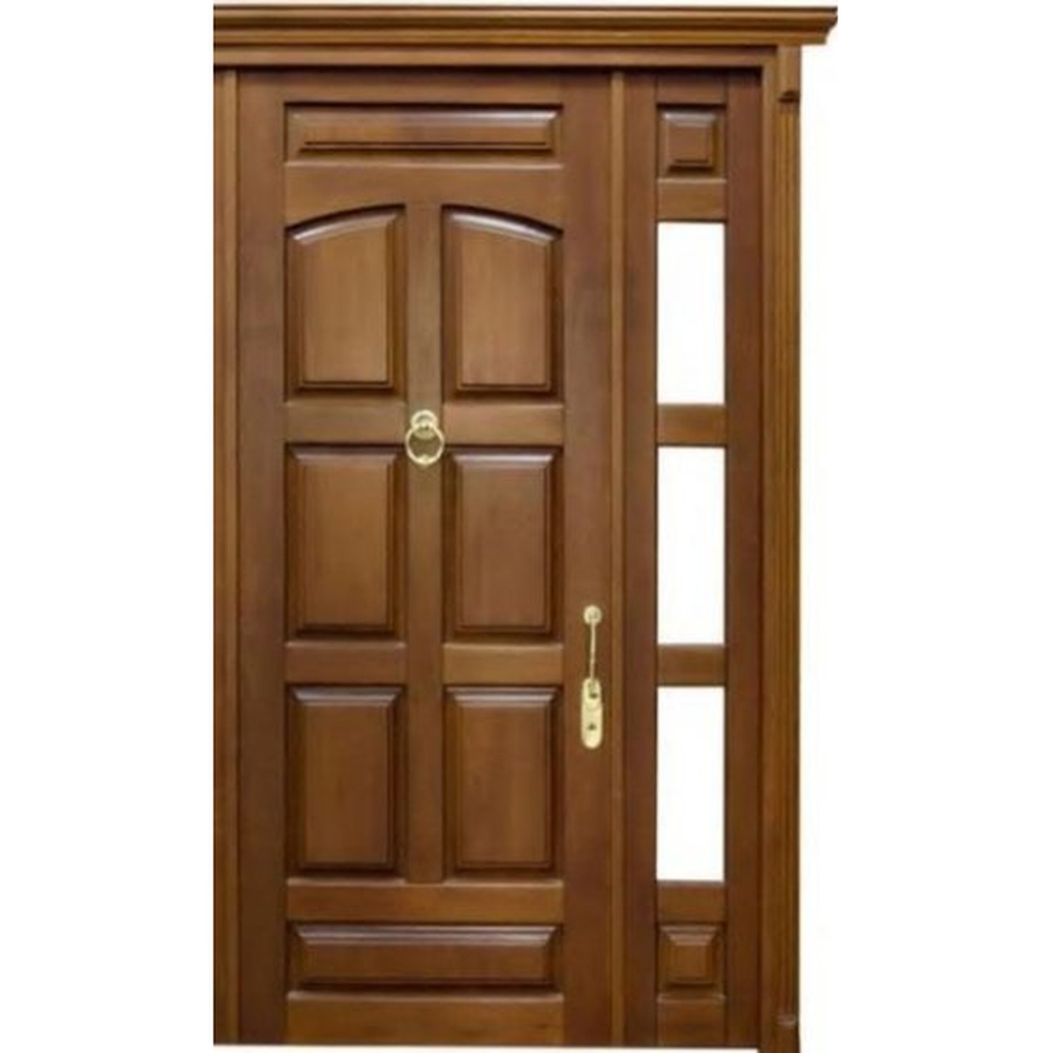 BUILD SOURCE™ Traditional Stained Walnut Multi Panel Entry Door EA-0053 — 8" x 12" Sample
