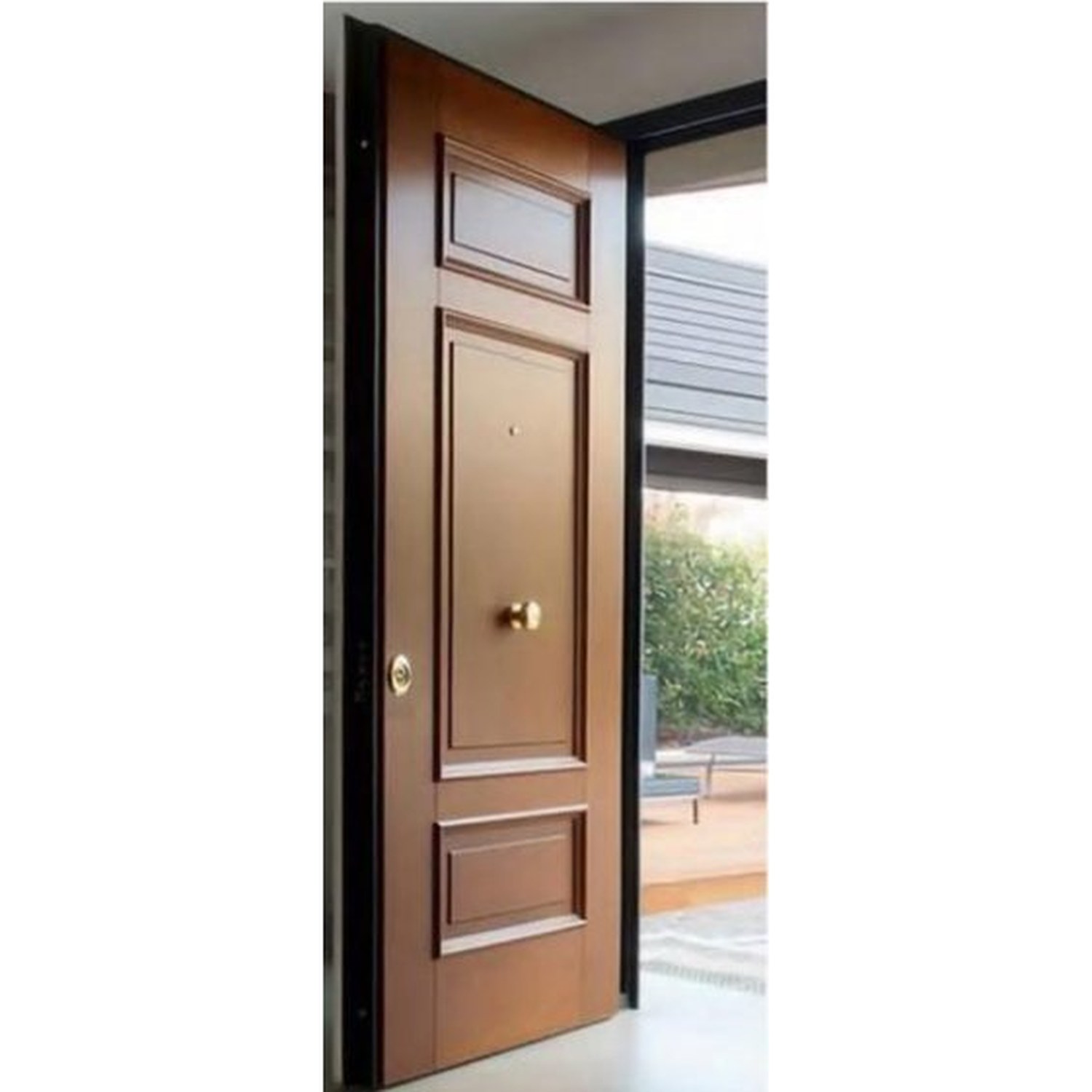 BUILD SOURCE™ Traditional Walnut Wood Center Knob Entry Door EA-0057 — 8" x 12" Sample