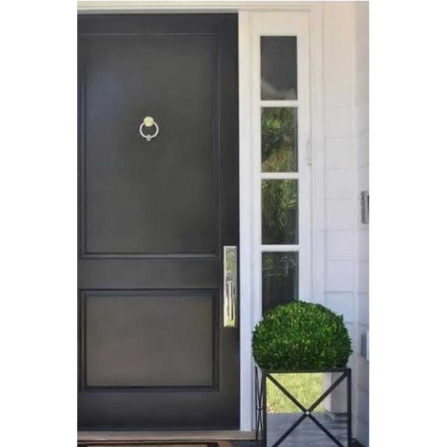 BUILD SOURCE™ Transitional Matte Black Entry Door with Sidelite EA-0060 — 8" x 12" Sample