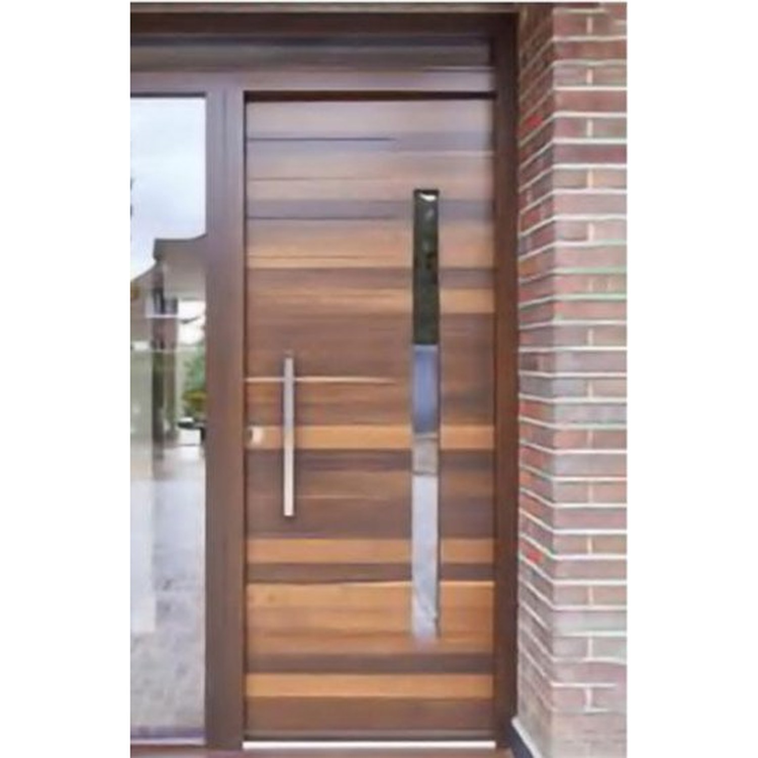 BUILD SOURCE™ Modern Multi Tone Teak Door Narrow Lite EA-0064 — 8" x 12" Sample
