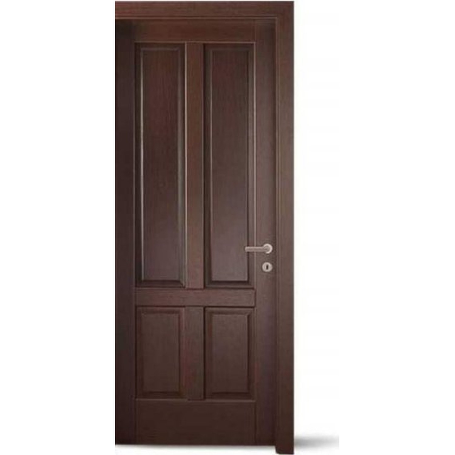BUILD SOURCE™ Traditional Dark Mahogany Four Panel Wood Door EA-0065 — 8" x 12" Sample