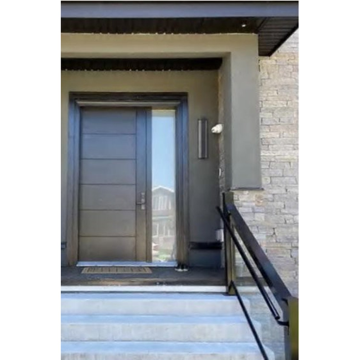 BUILD SOURCE™ Contemporary Dark Walnut Door with Sidelite EA-0068 — 8" x 12" Sample