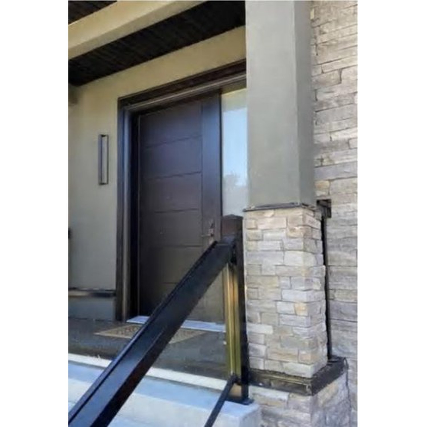 BUILD SOURCE™ Contemporary Espresso Grooved Door with Sidelite EA-0070 — 8" x 12" Sample